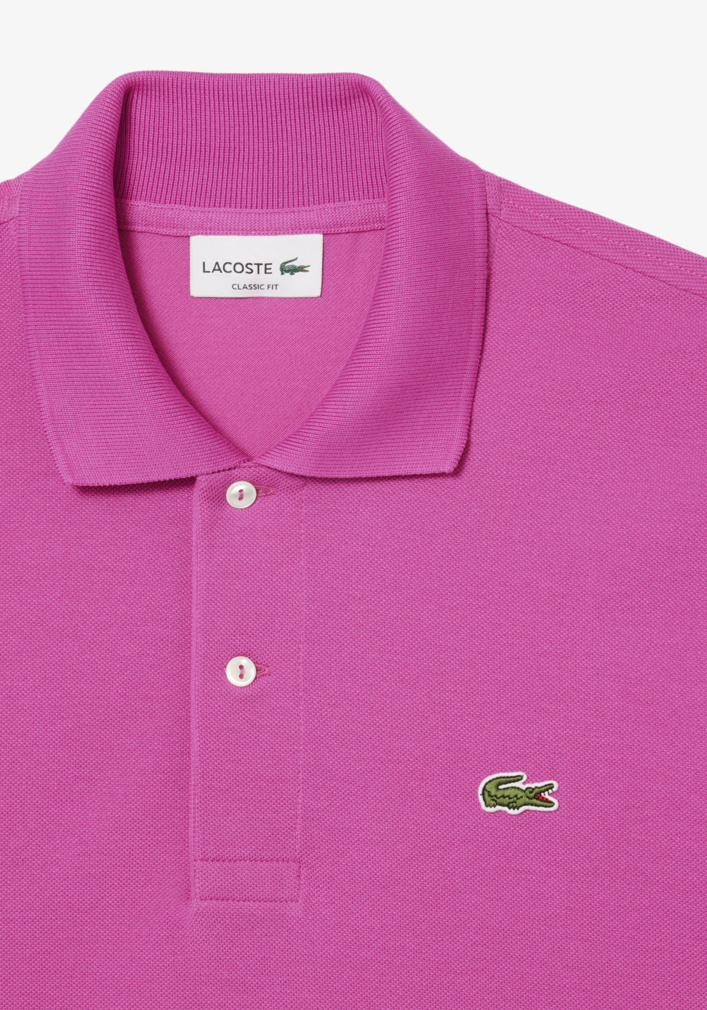 Lacoste Classic Fit polo, malva fuchsia roze