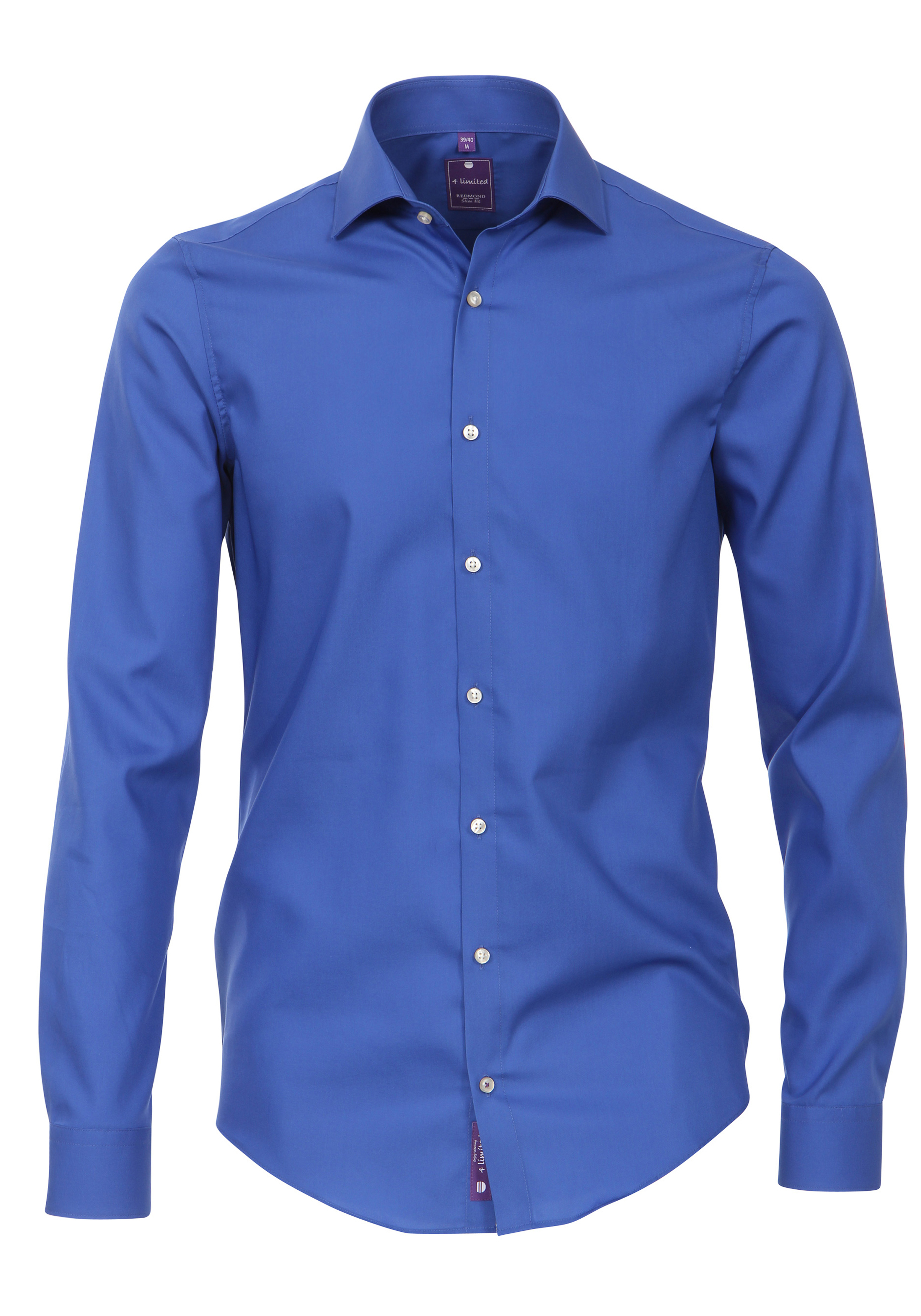 Redmond slim fit overhemd, kobaltblauw