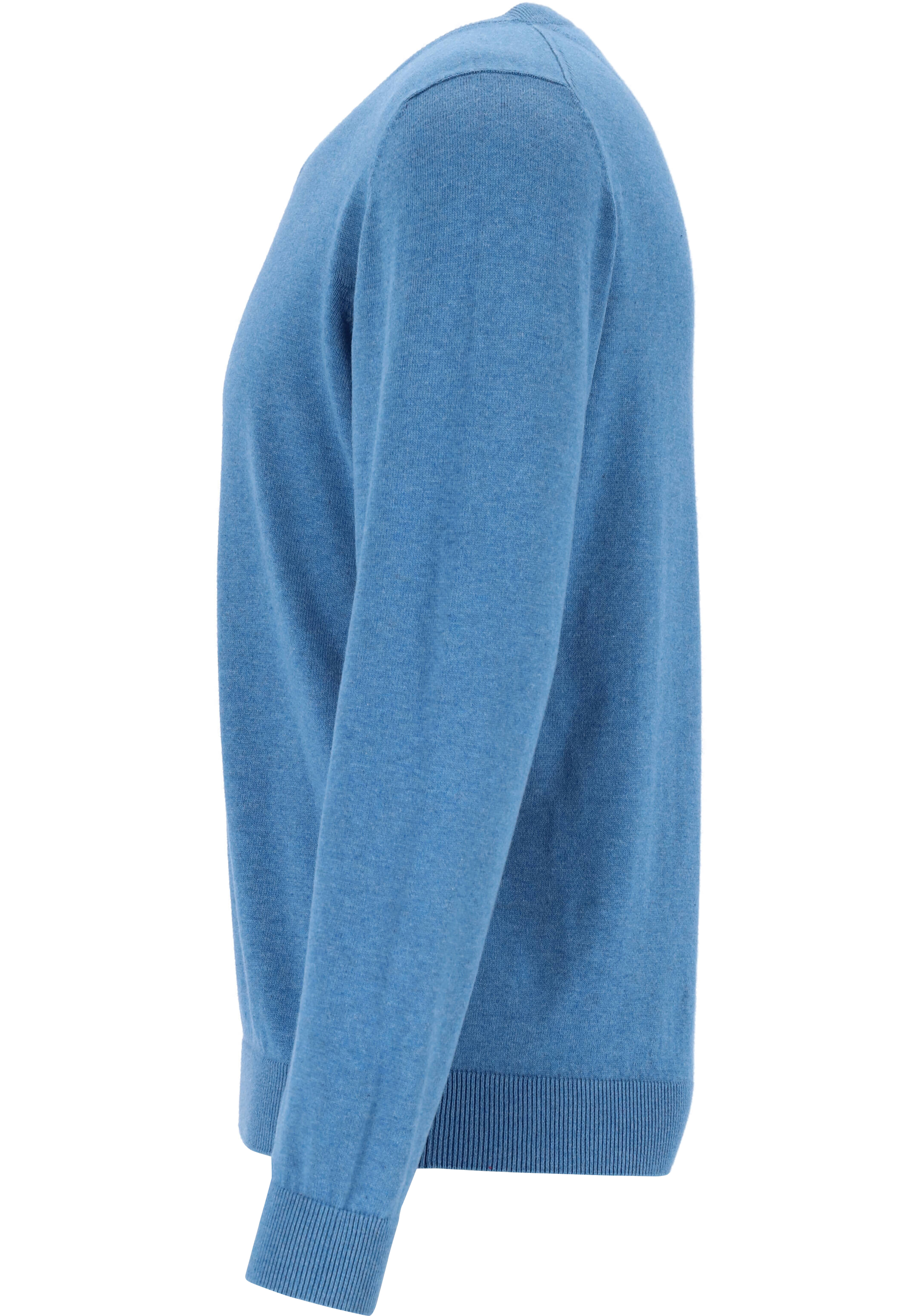 MARVELIS modern fit trui katoen, V-hals, lichtblauw