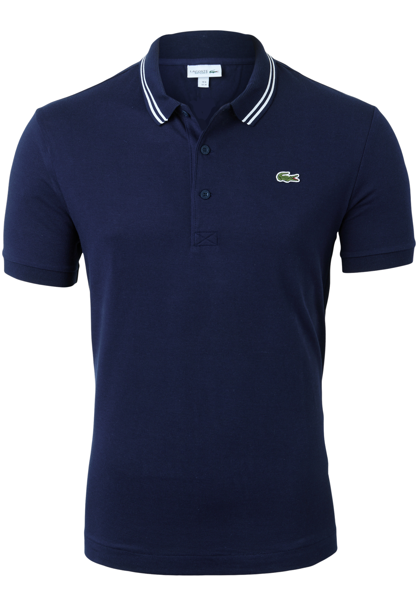 Lacoste Sport polo Regular Fit, super light knit, navy blauw met wit