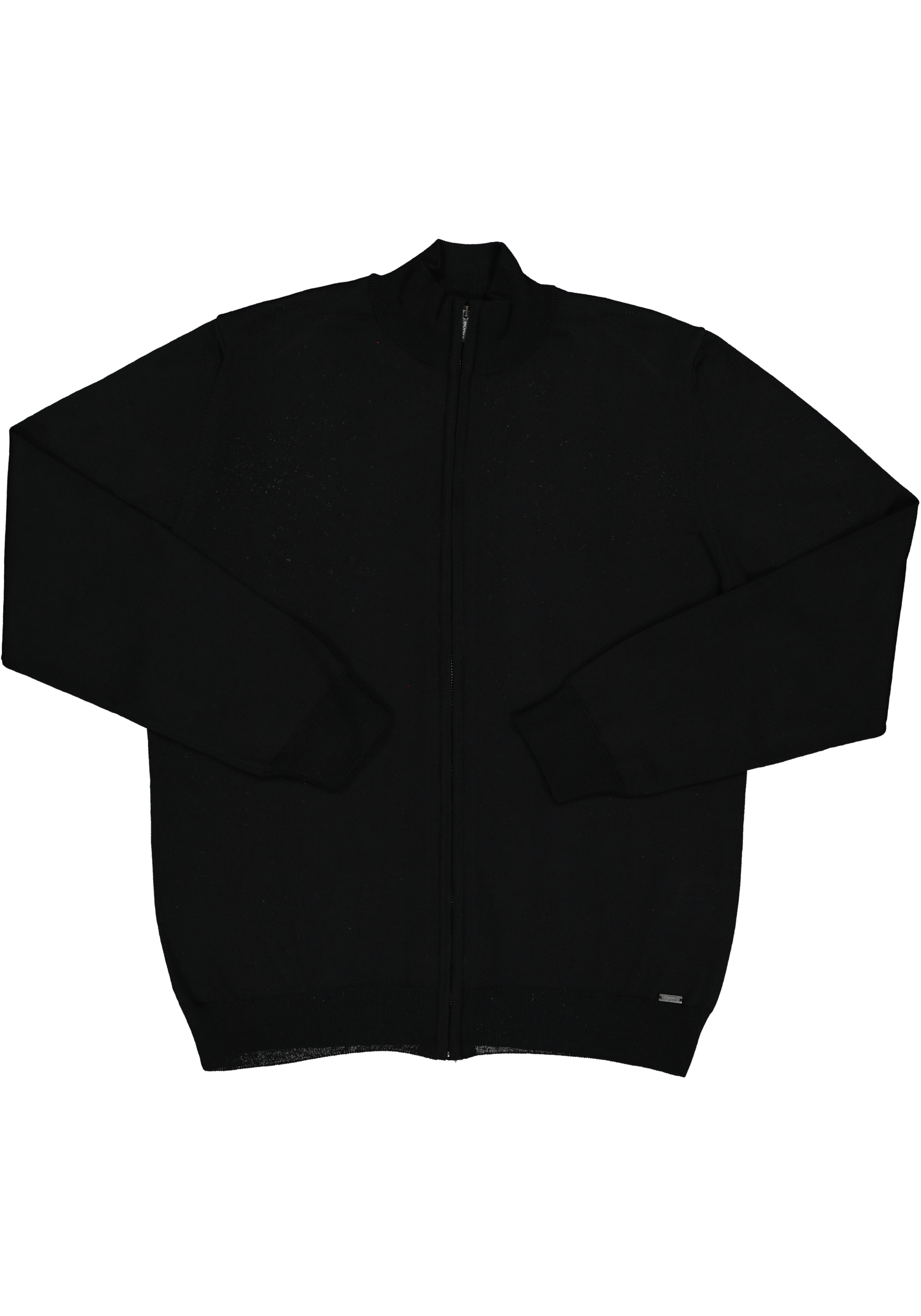 OLYMP modern fit vest wol, zwart met rits