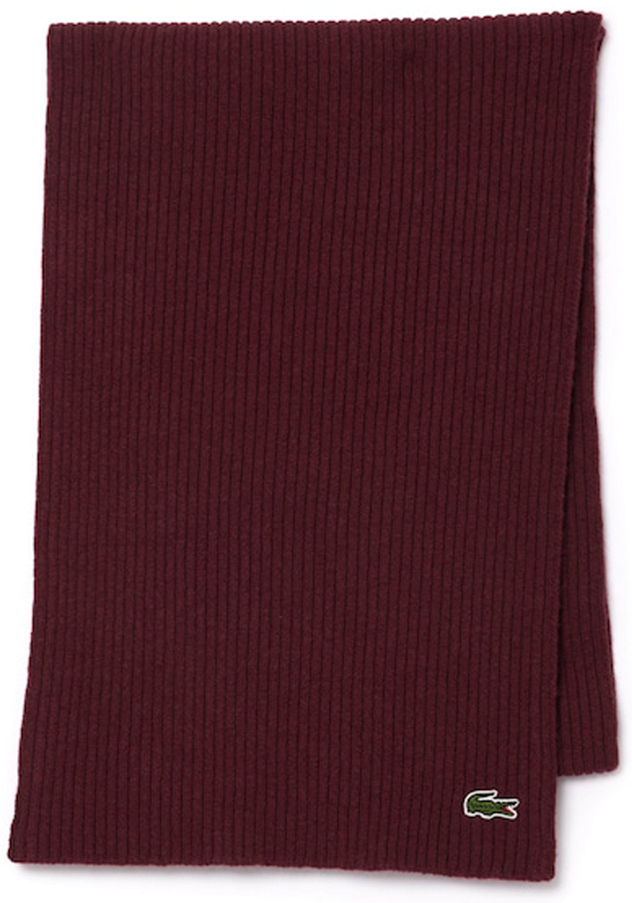 Lacoste sjaal wol, unisex gebreide sjaal, espresso bruin