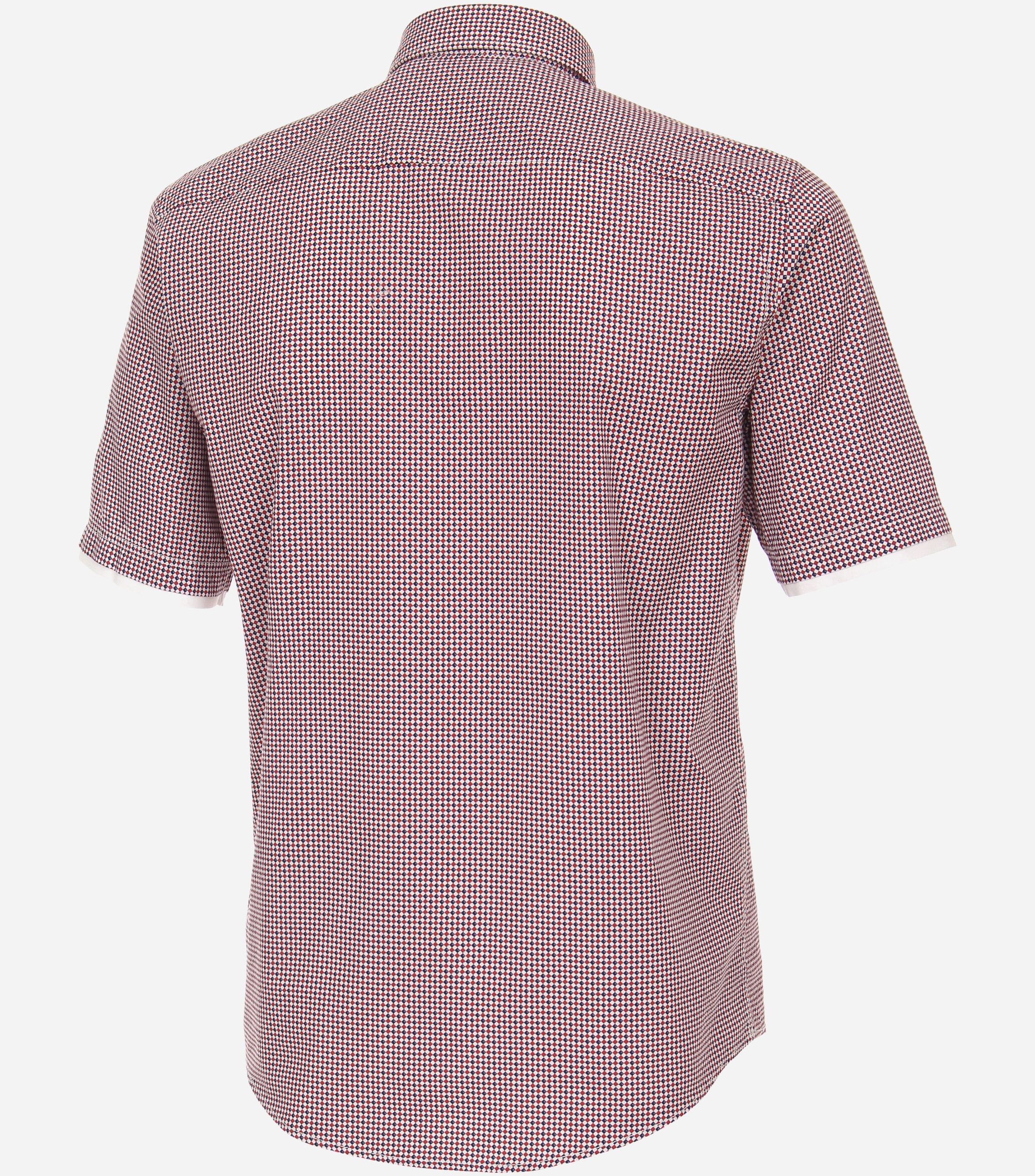 CASA MODA Sport casual fit overhemd, korte mouw, popeline, rood dessin