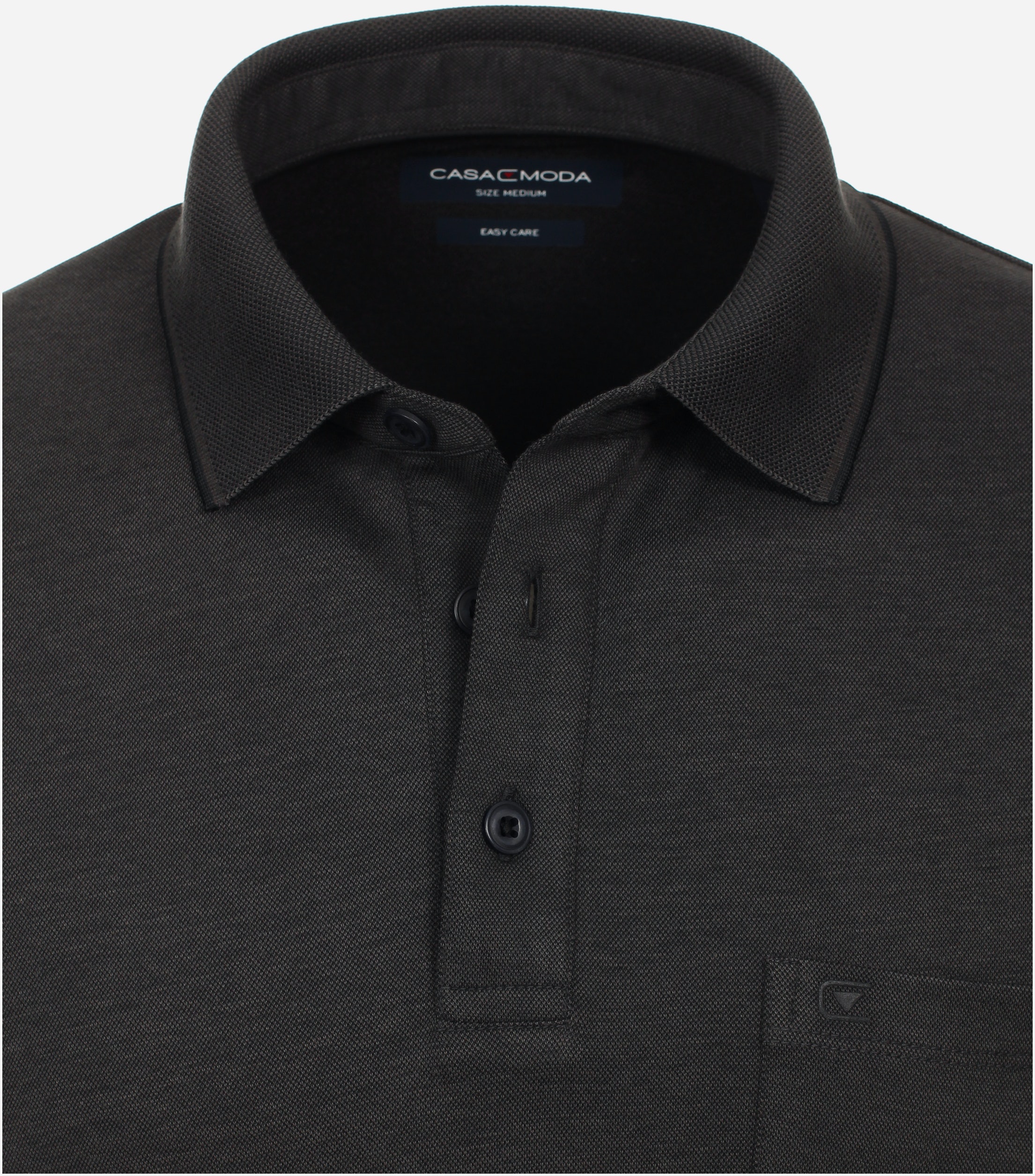 CASA MODA comfort fit polo lange mouw, grijs
