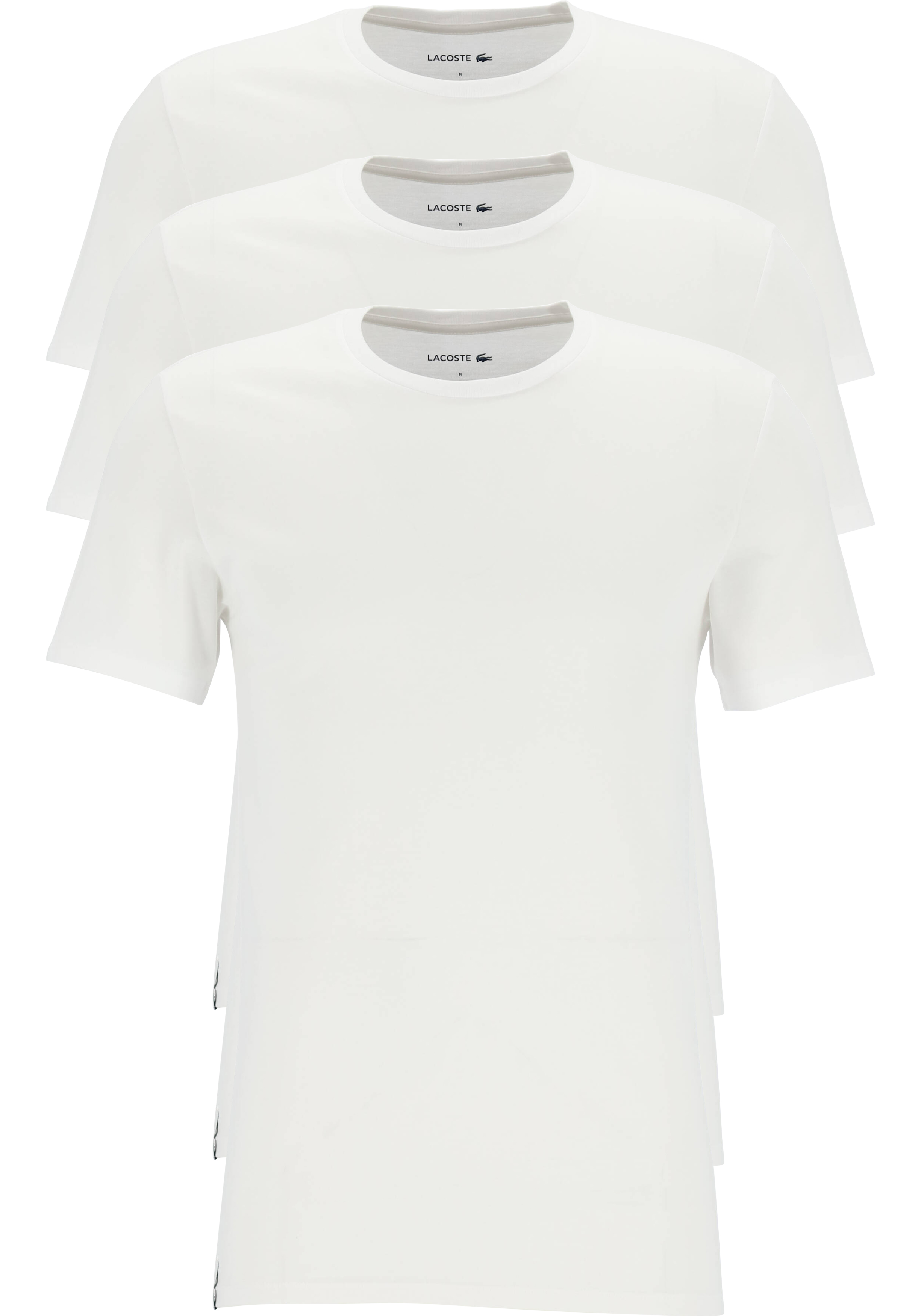 Lacoste T-shirts slim fit (3-pack), heren T-shirts O-hals, wit