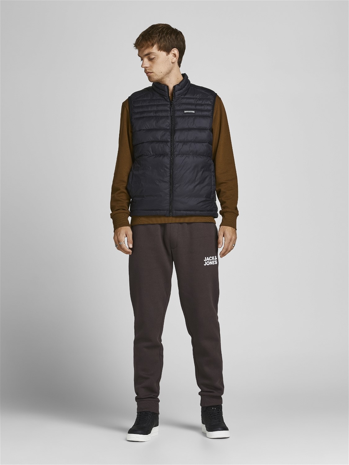 JACK & JONES Gordon Newsoft Sweat Pant regular fit, heren joggingbroek, bruin