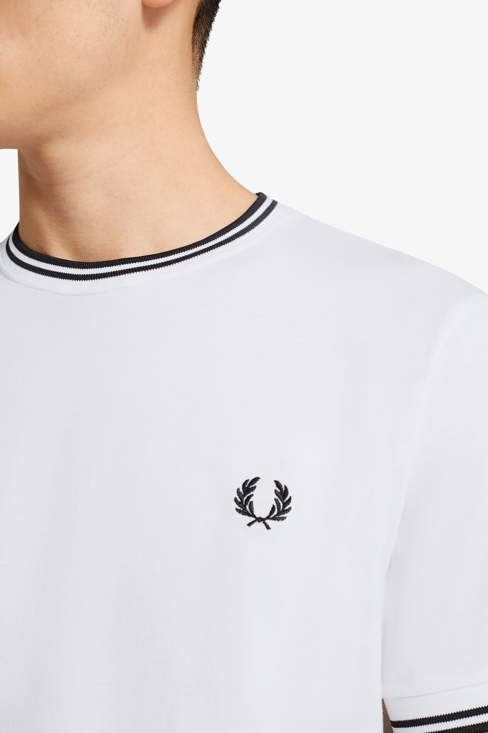 Fred Perry Twin Tipped regular fit T-shirt M1588, korte mouw O-hals, wit