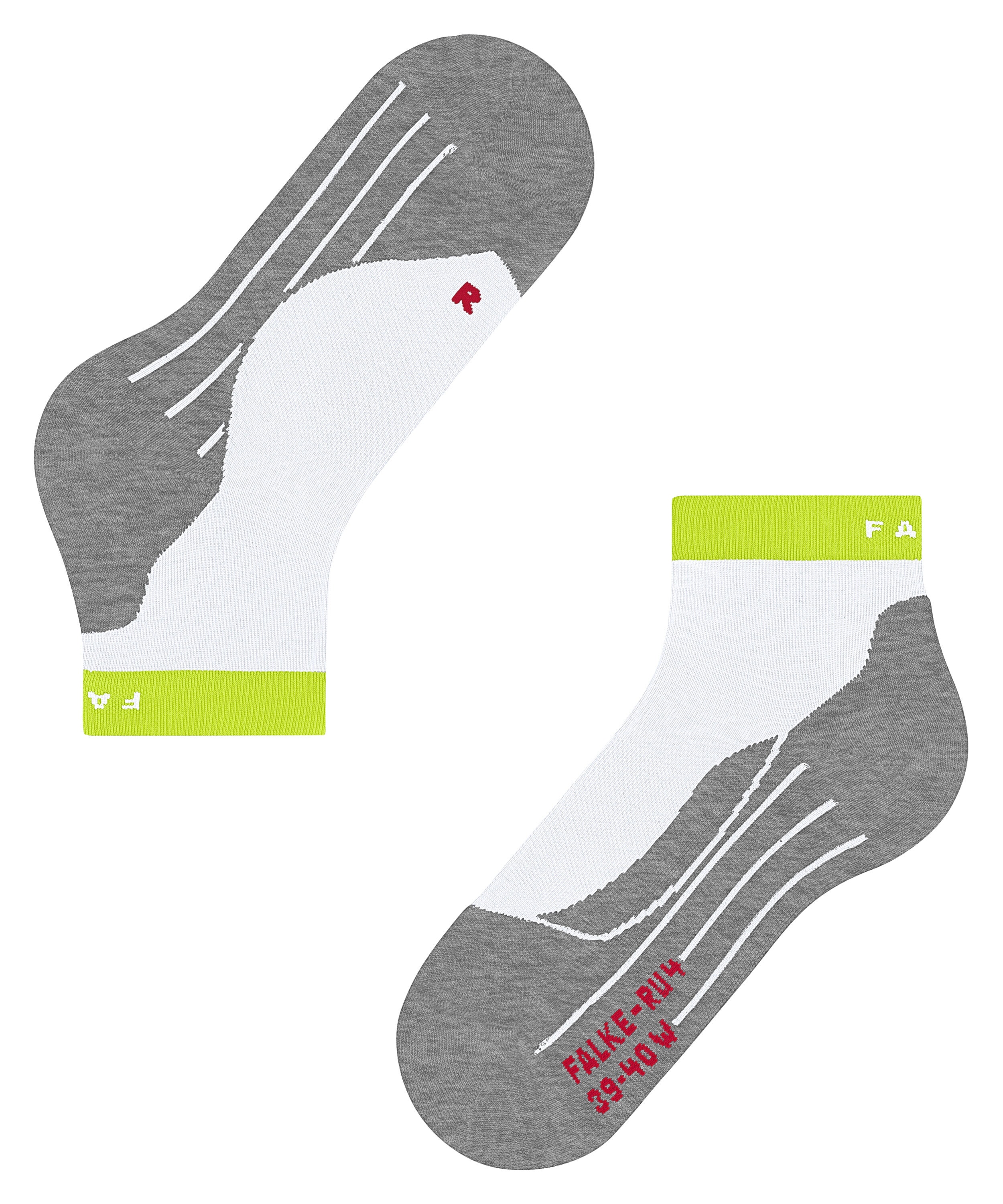 FALKE RU4 Endurance Short heren running sokken kort, wit (white)