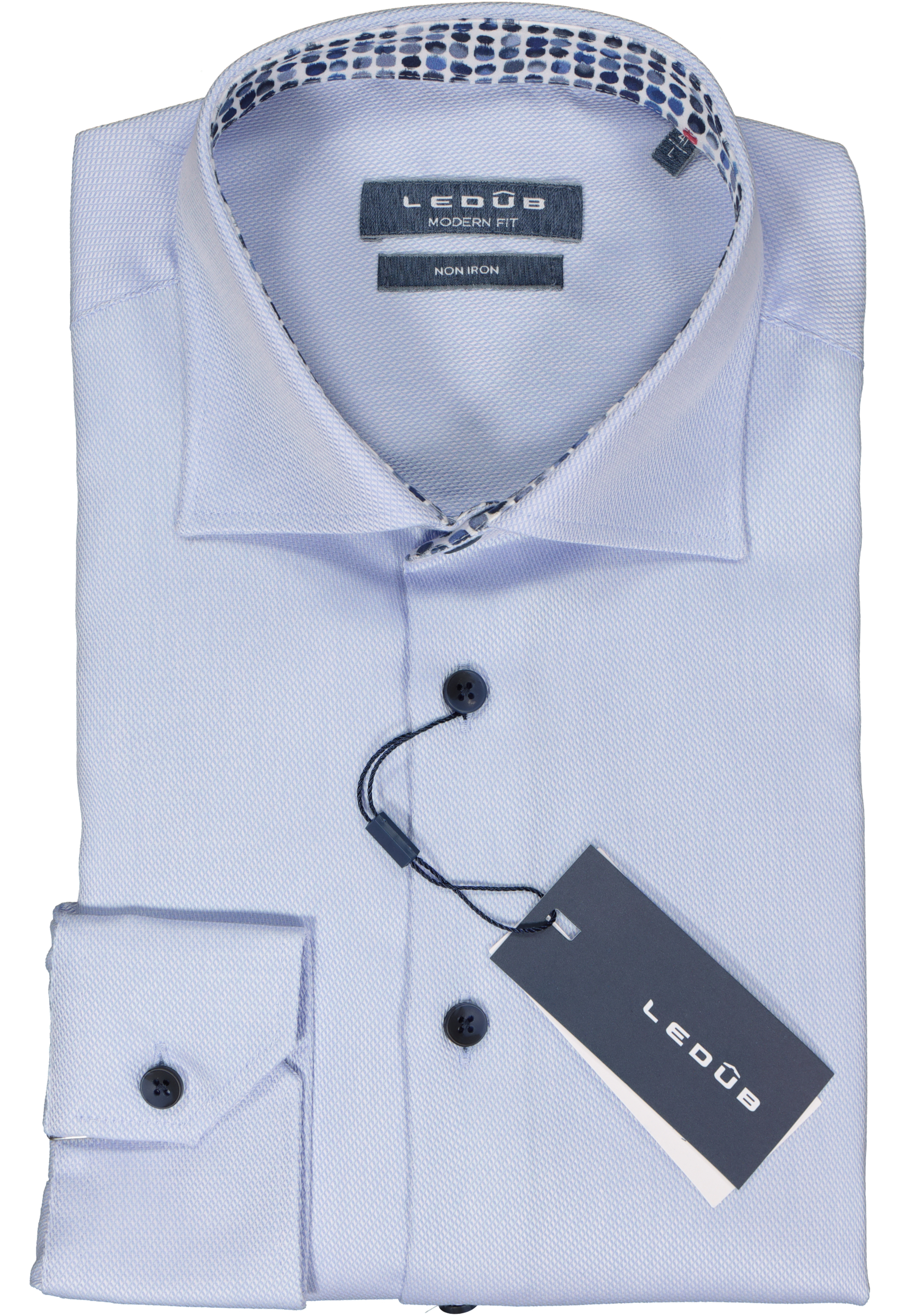 Ledub modern fit overhemd, lichtblauw