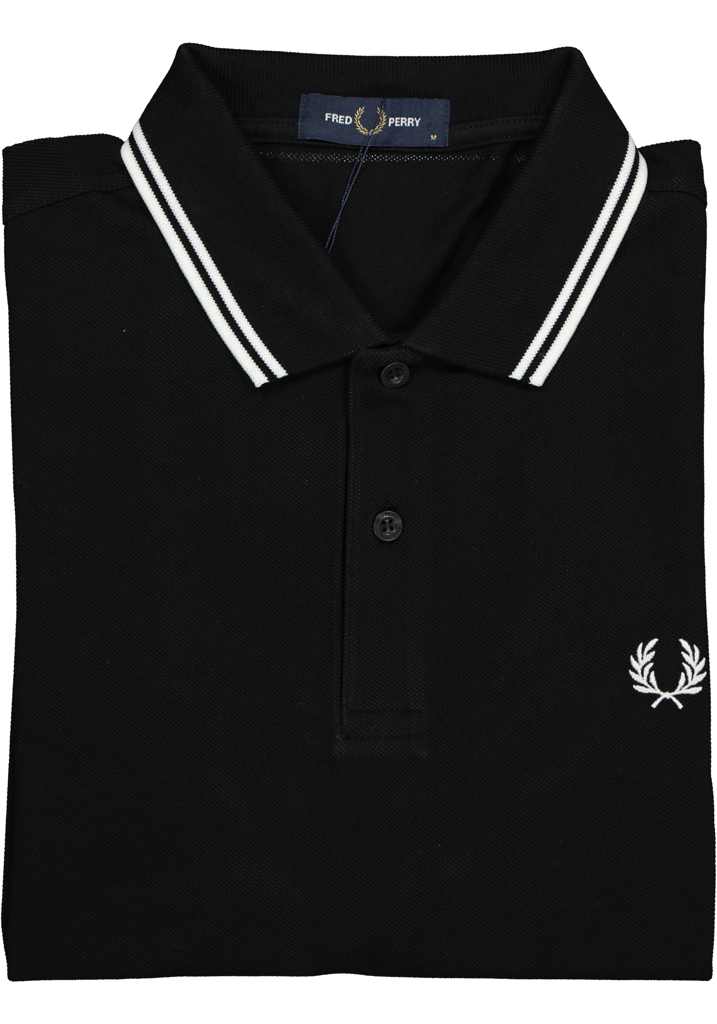 Fred Perry M3600 polo twin tipped shirt, heren polo Black / Porcelain / Porcelain