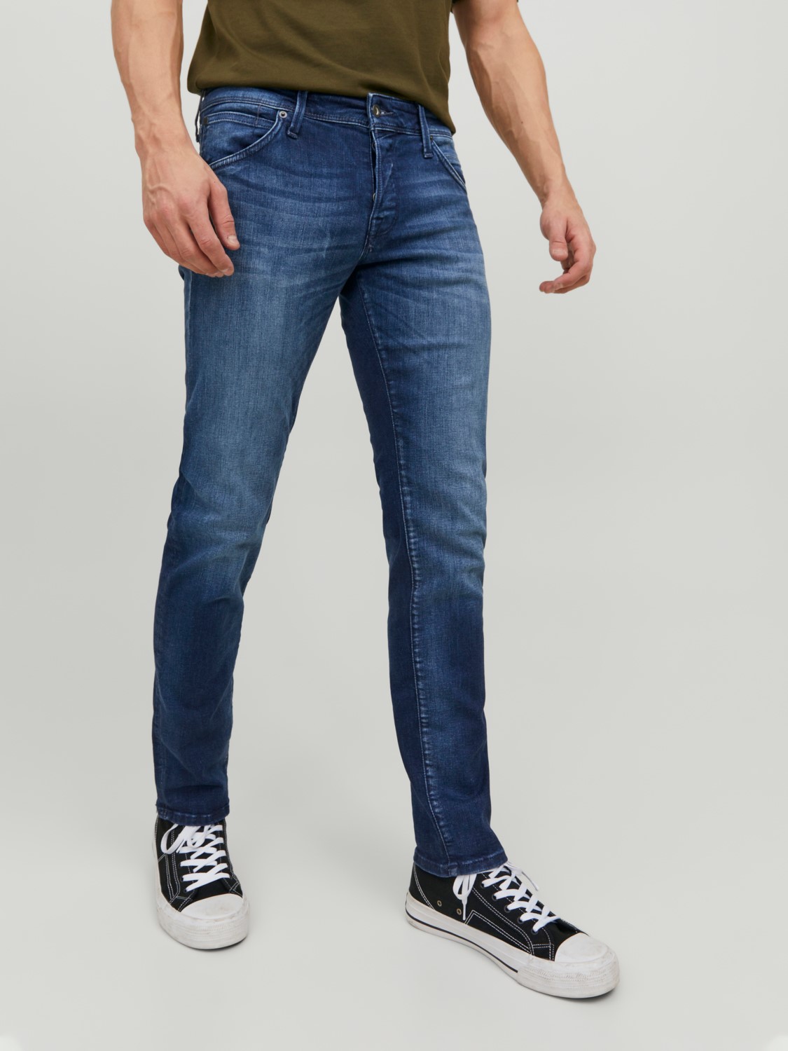JACK & JONES Glenn Fox Jos loose fit, heren jeans, denimblauw