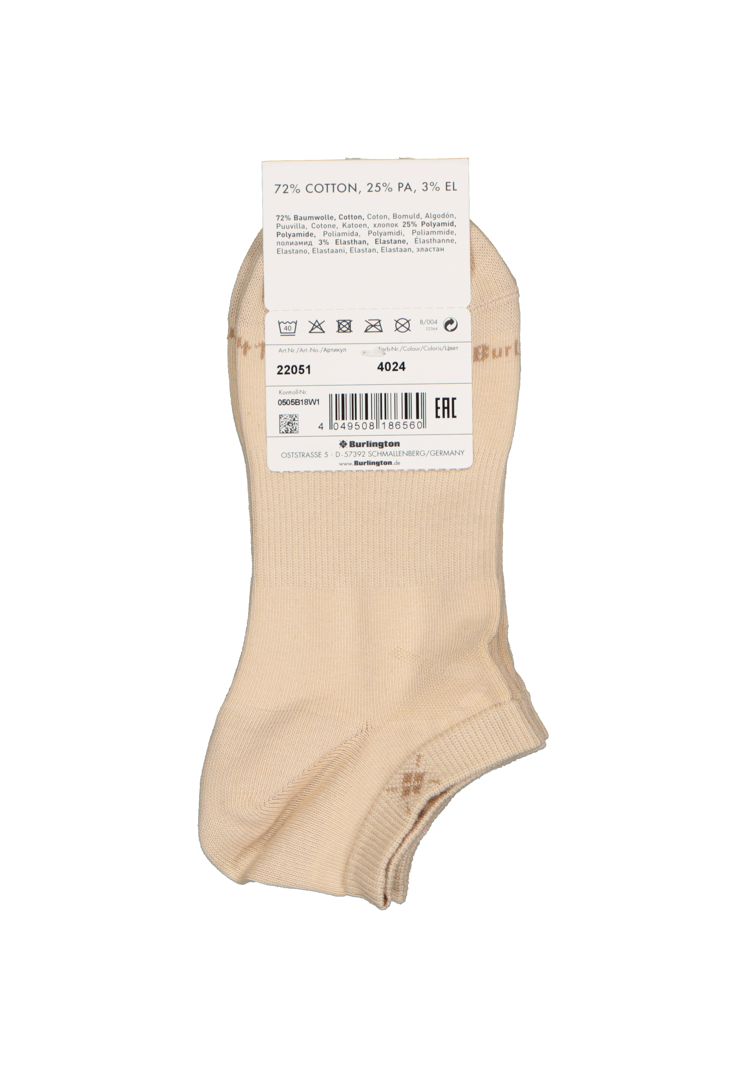 Burlington Everyday dames enkelsokken (2-pack), beige