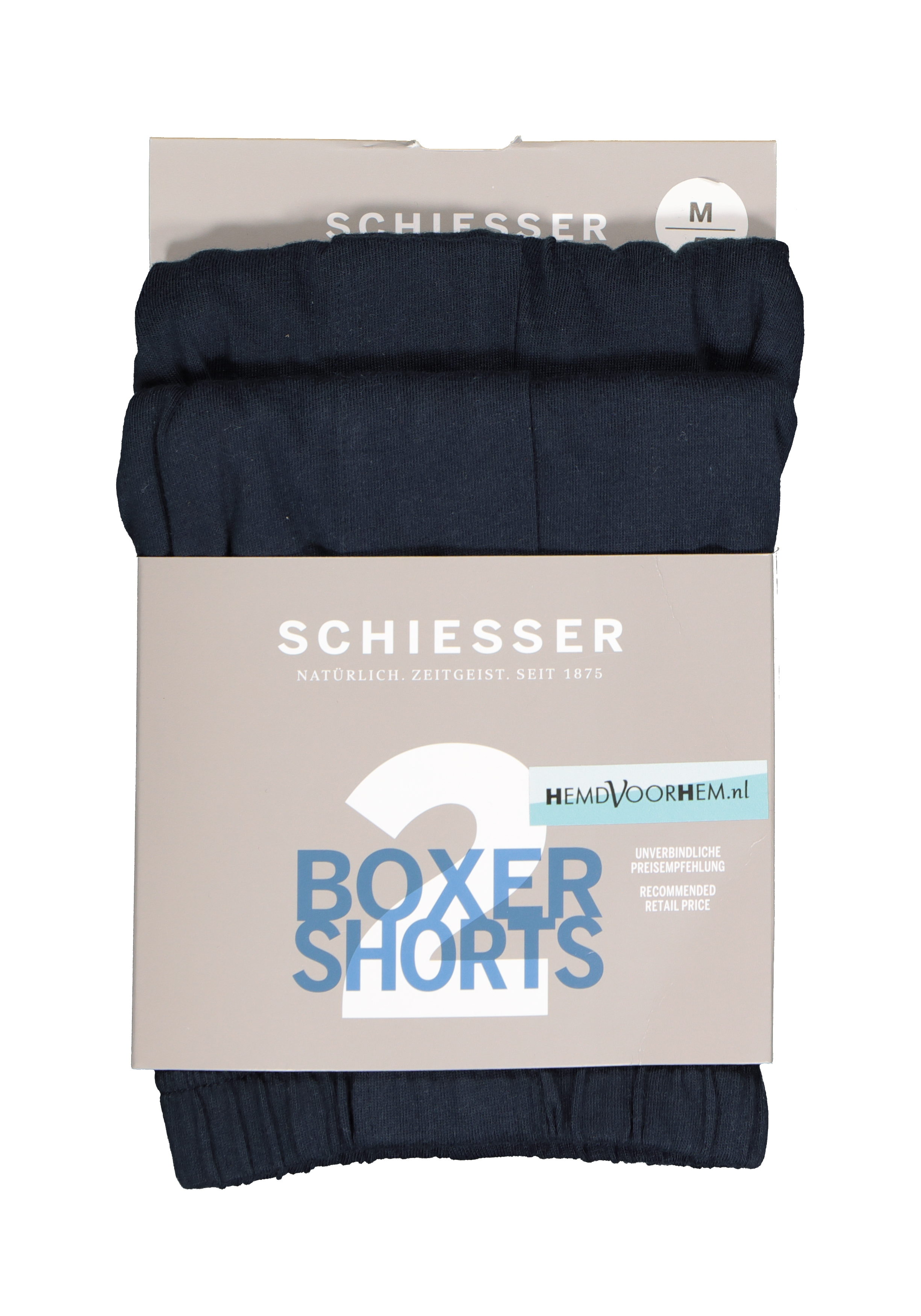 SCHIESSER Cotton Essentials boxershorts wijd (2-pack), tricot, donkerblauw