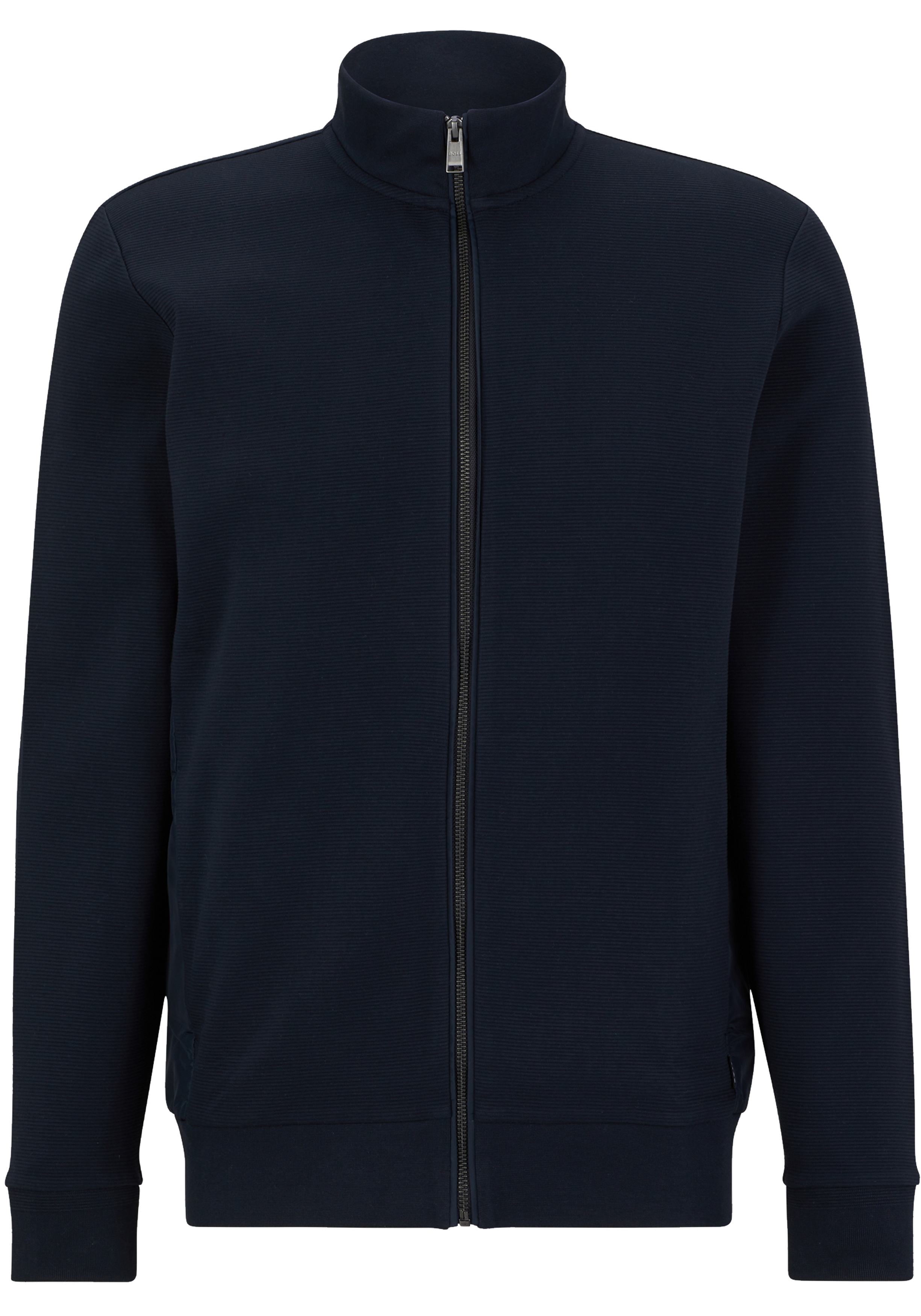 BOSS Shepherd regular fit vest katoen, heren sweatvest middeldik, donkerblauw