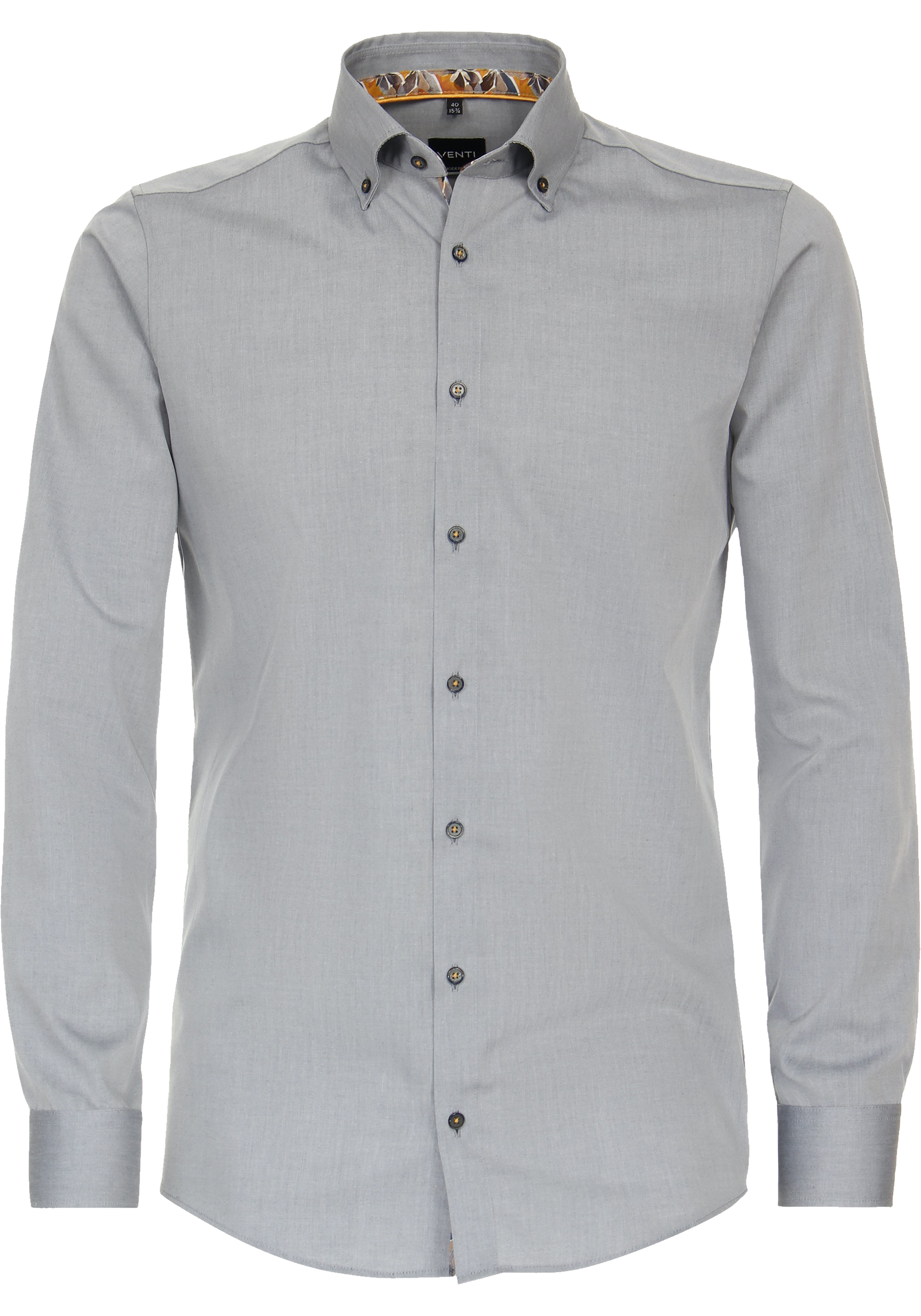 VENTI modern fit overhemd, popeline, grijs