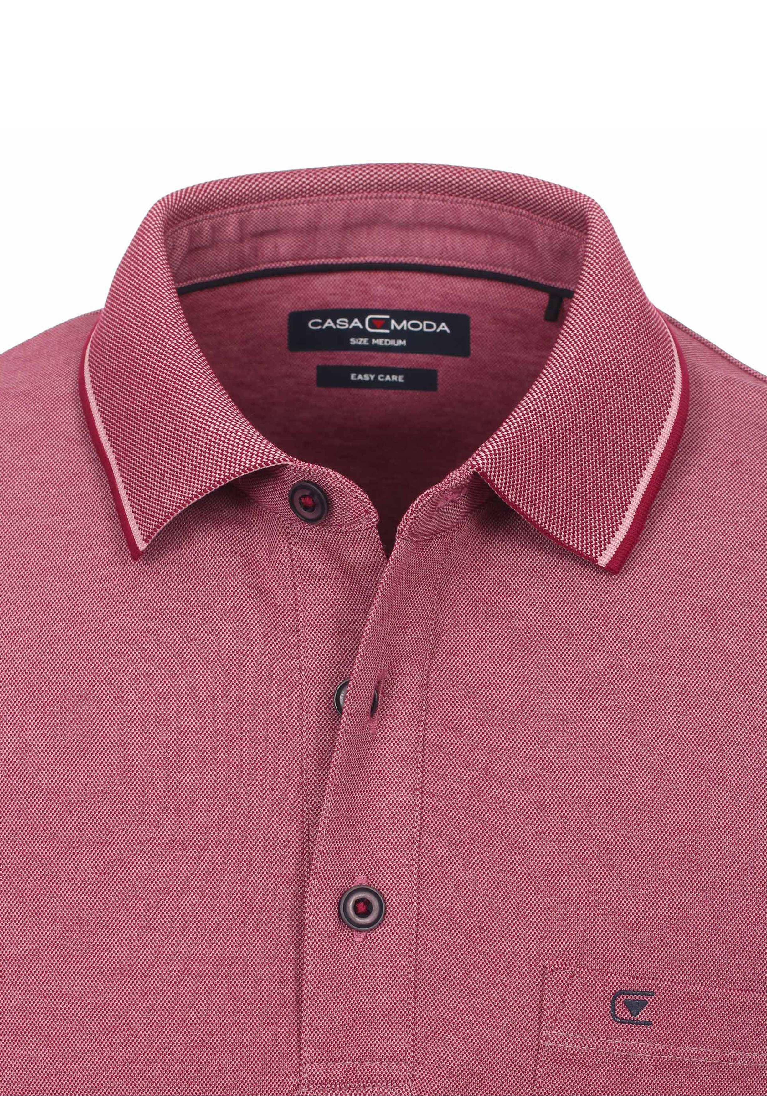 CASA MODA comfort fit poloshirt, donker roze melange