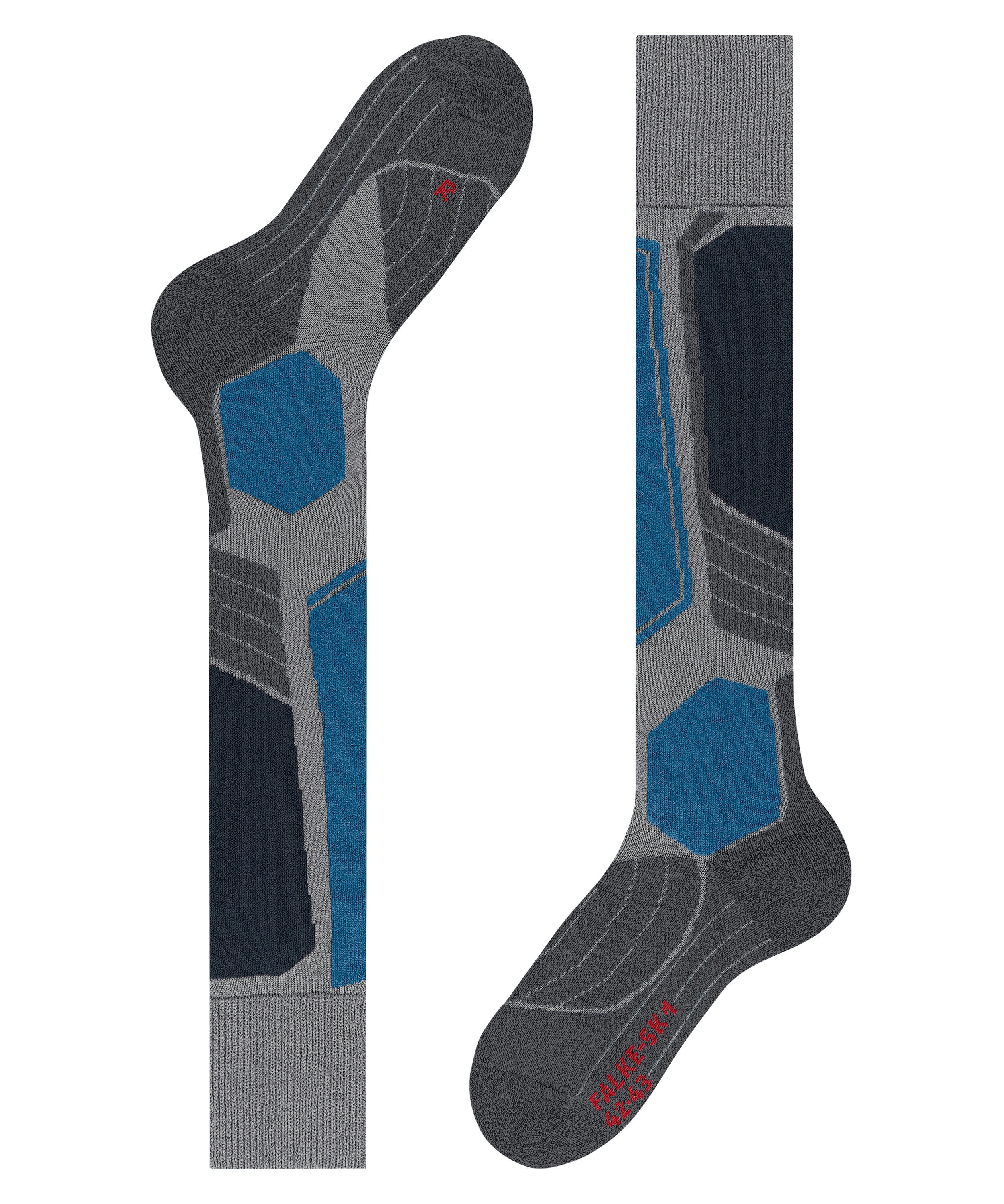 FALKE SK1 Comfort heren skiing kniekousen, grijs (light grey)