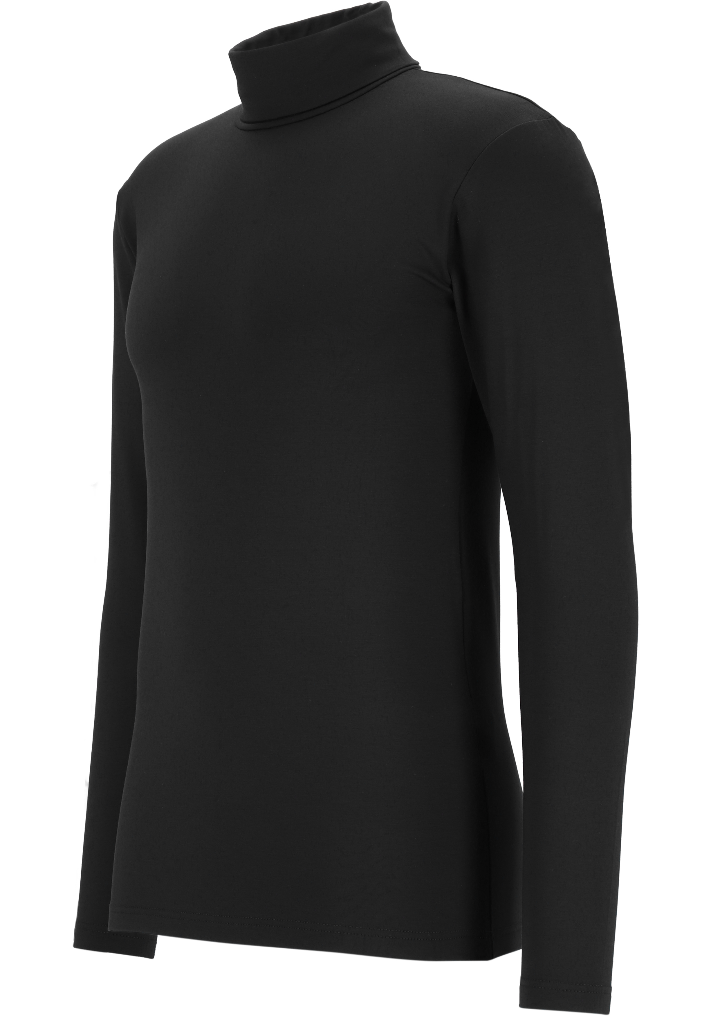 ALAN RED Master T-shirt (1-pack), heren T-shirt met lange mouwen en col, zwart