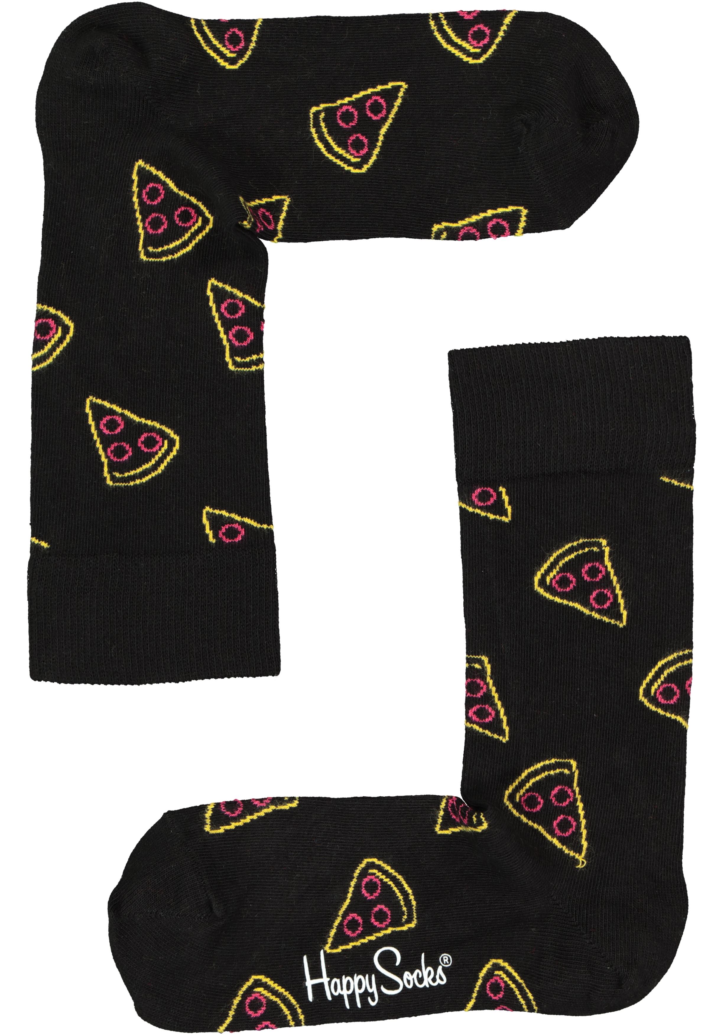 Happy Socks Pizza Socks Gift Set (2-pack), smakelijk rood en zwart