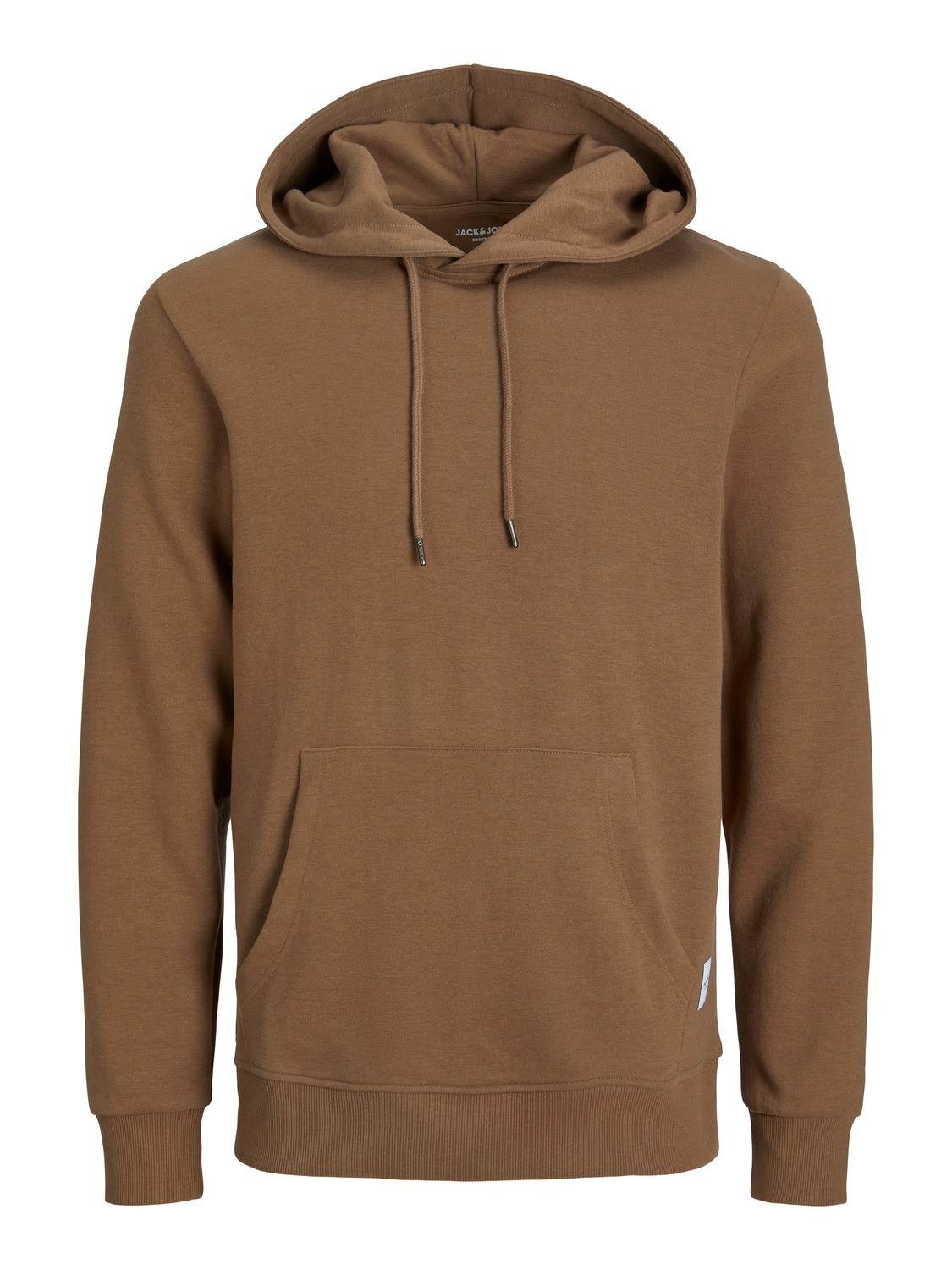 JACK & JONES Basic sweat hood regular fit, heren hoodie katoenmengsel met capuchon, camel bruin