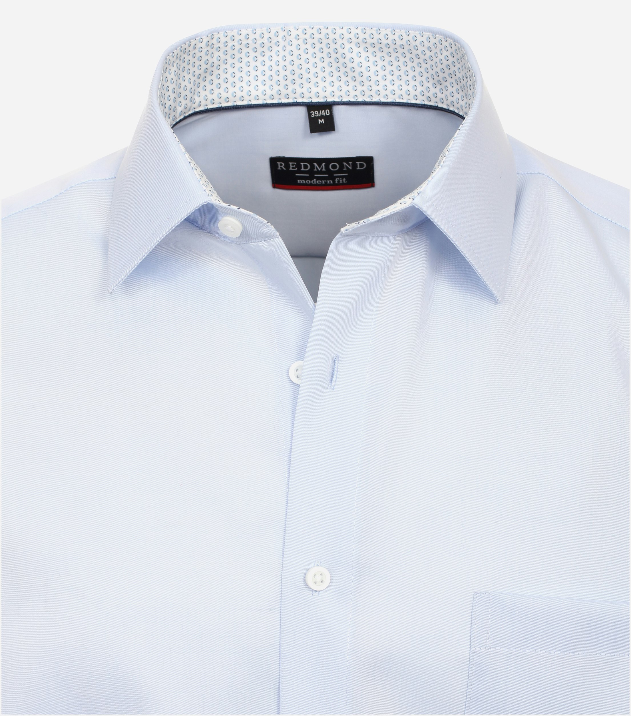 Redmond modern fit overhemd, popeline, lichtblauw