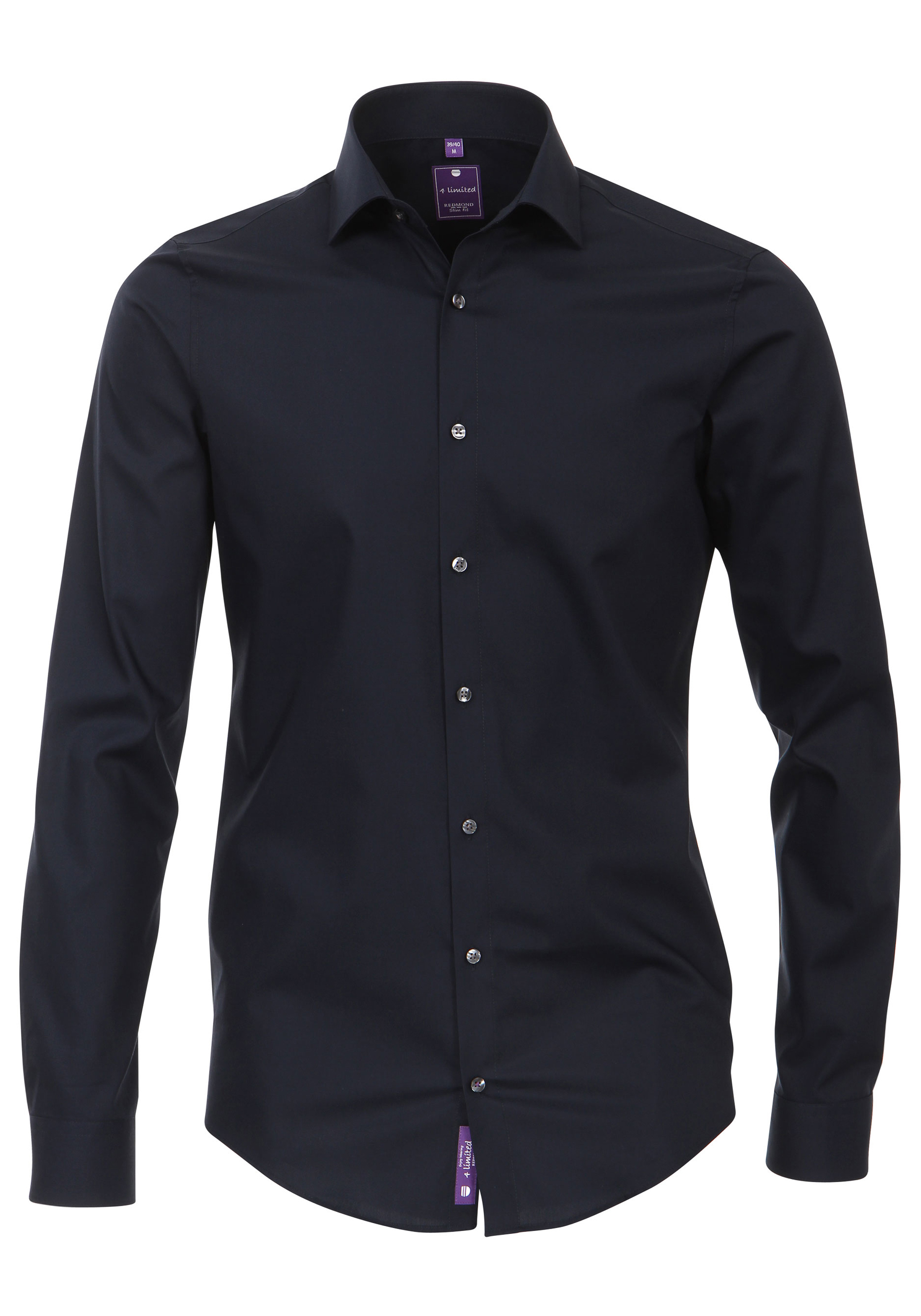Redmond slim fit overhemd, nacht blauw
