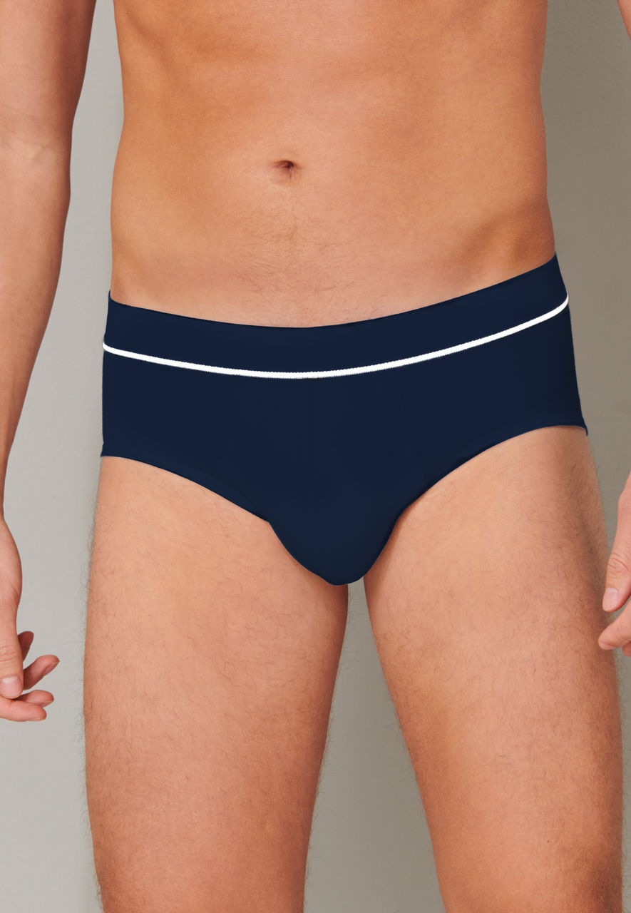 SCHIESSER Retro Rib slip (1-pack), heren midi-slip dubbelrib biologisch katoen donkerblauw