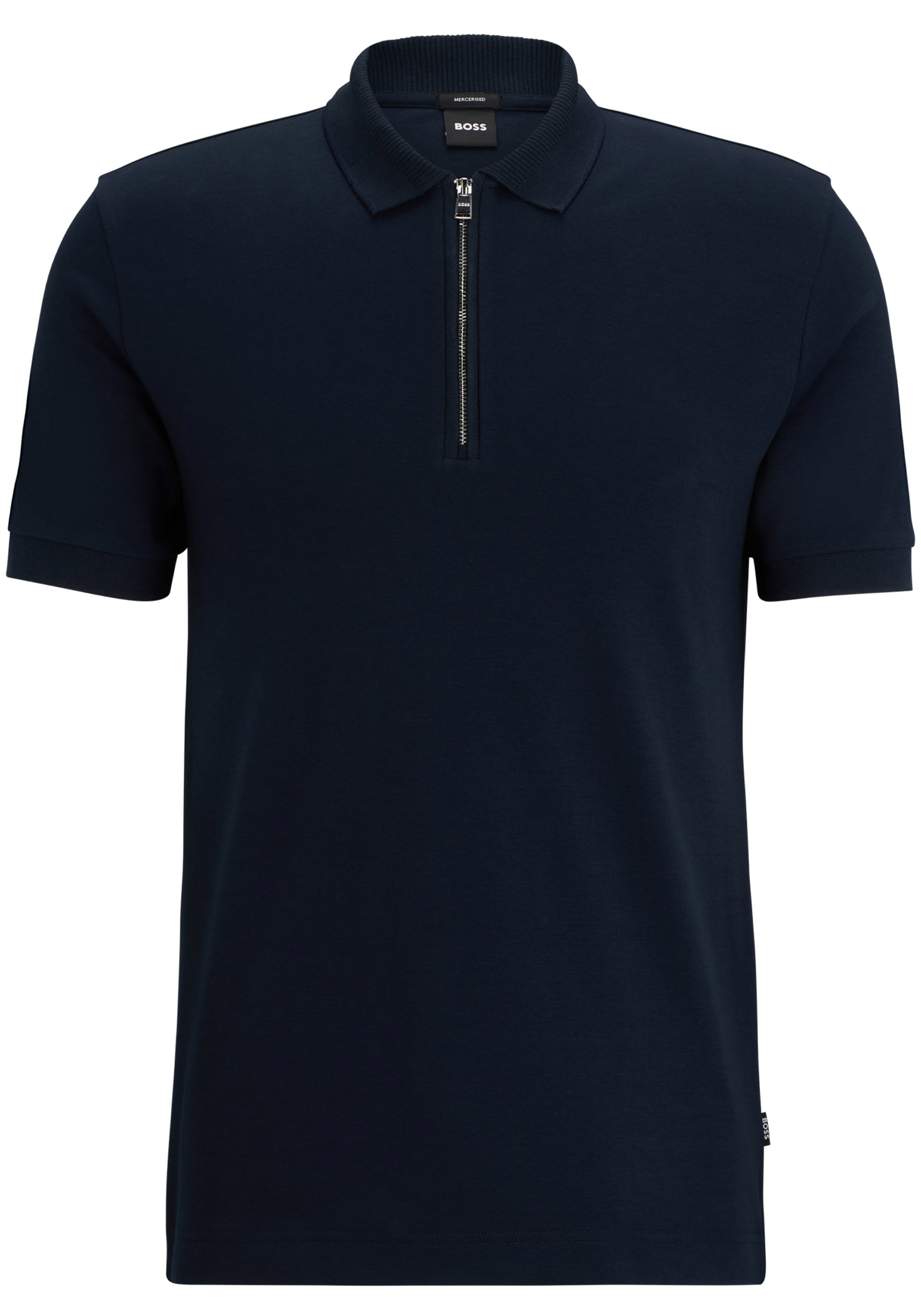 BOSS Palston slim fit heren polo, pique, donkerblauw
