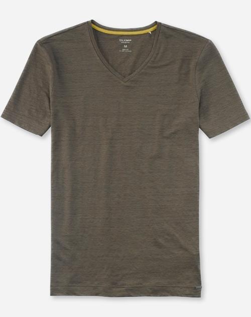 OLYMP Level Five Casual body fit T-shirt, olijfgroen