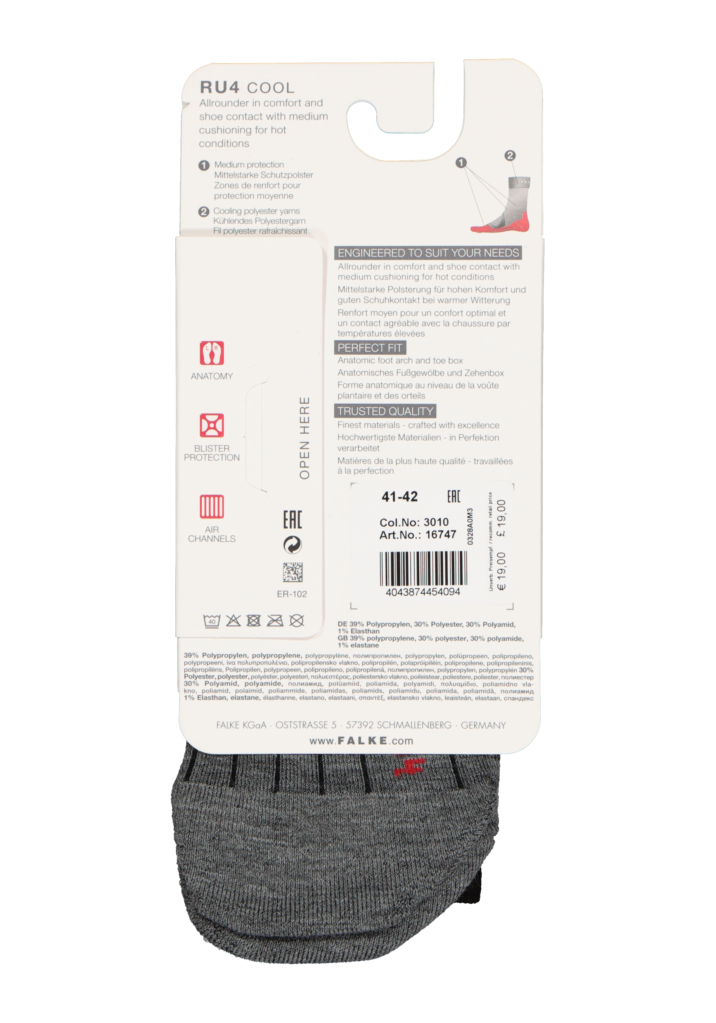 FALKE RU4 Cool dames hardloopsokken, zwart (black-mix)