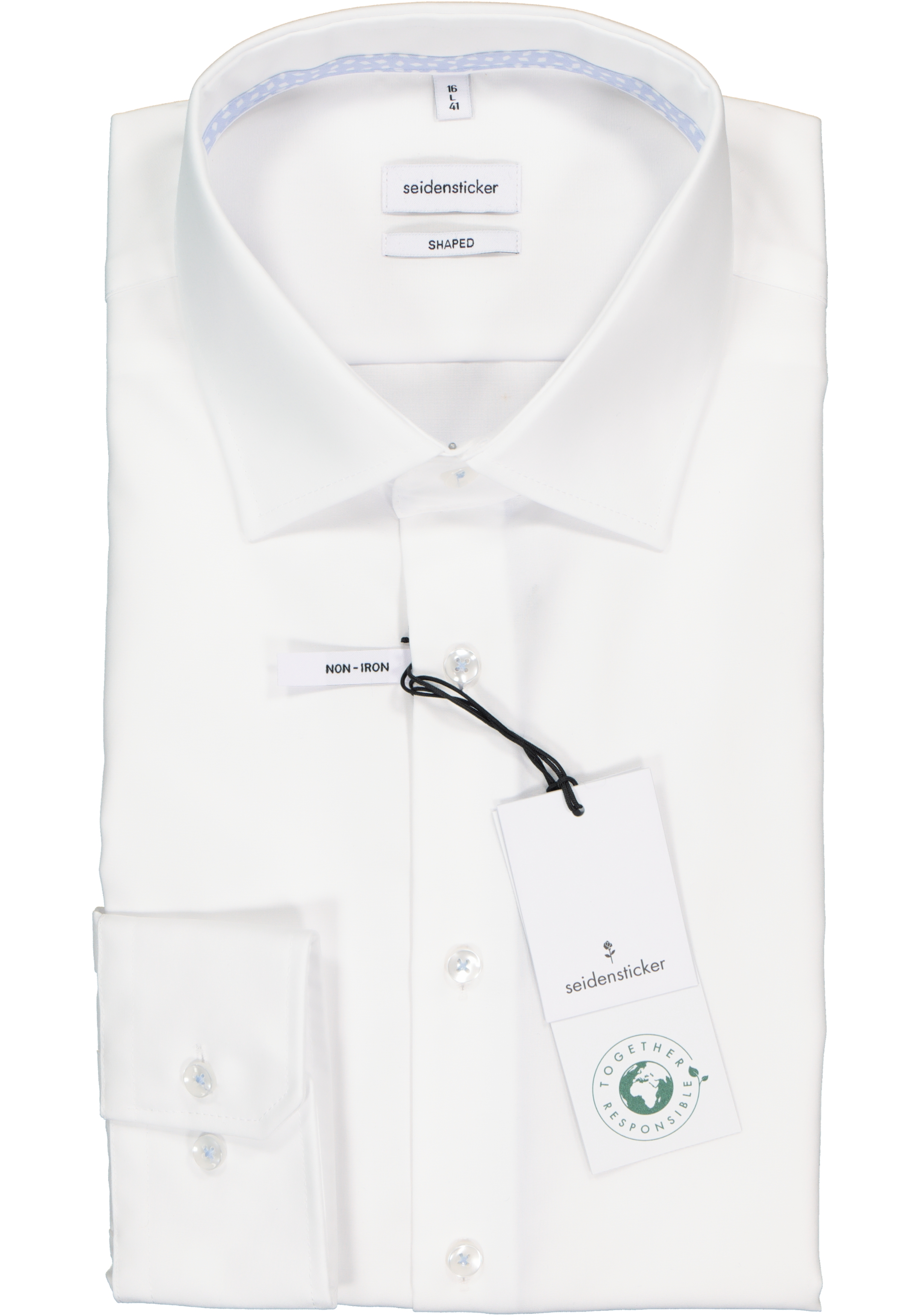 Seidensticker shaped fit overhemd, wit (contrast)