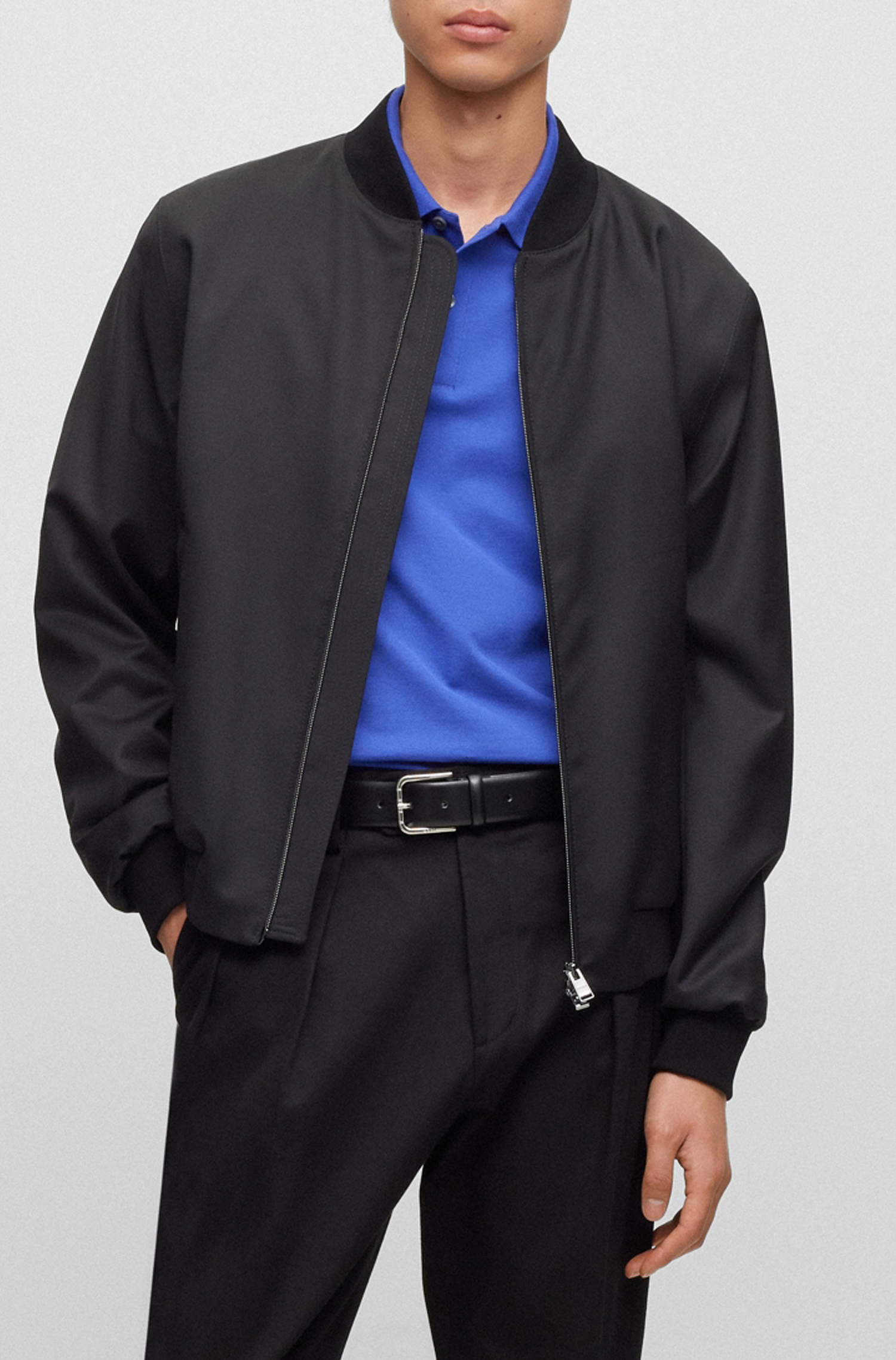 BOSS Pallas regular fit polo, pique, donkerpaars