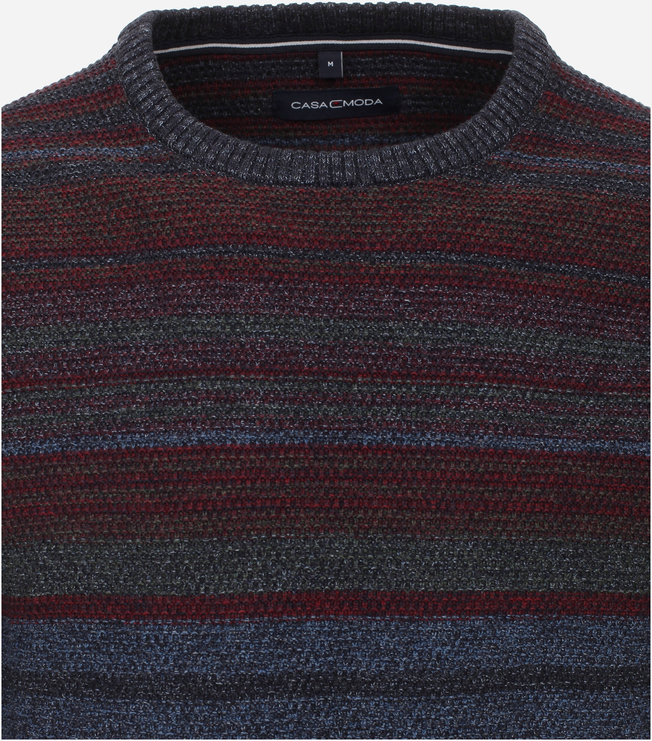 CASA MODA comfort fit trui, rood met blauw gestreept