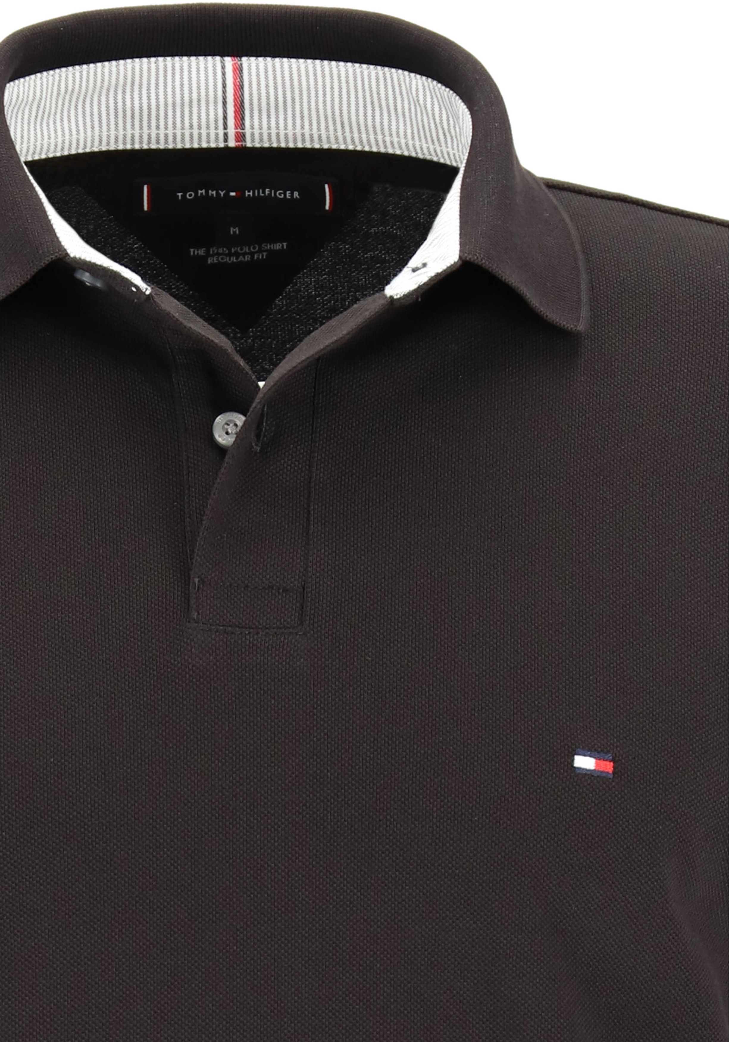 Tommy Hilfiger 1985 regular long sleeve polo, zwart