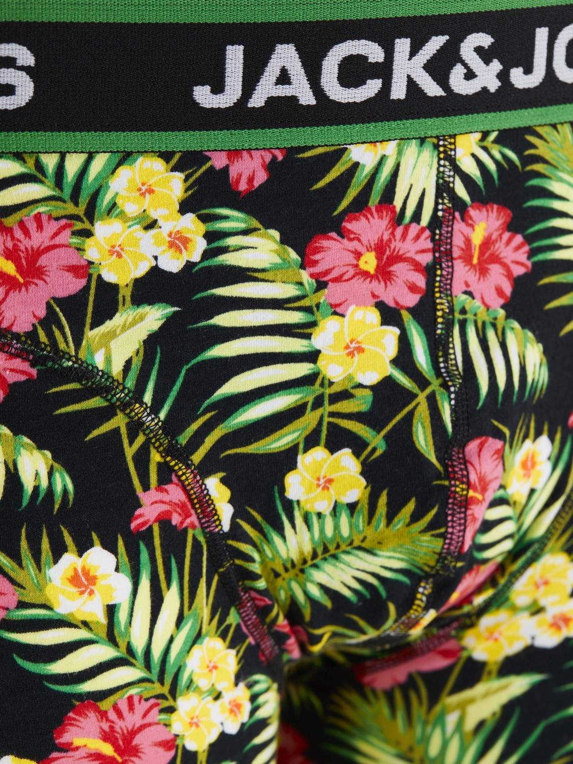 JACK & JONES Jacpink flowers trunks (3-pack), heren boxers normale lengte, zwart