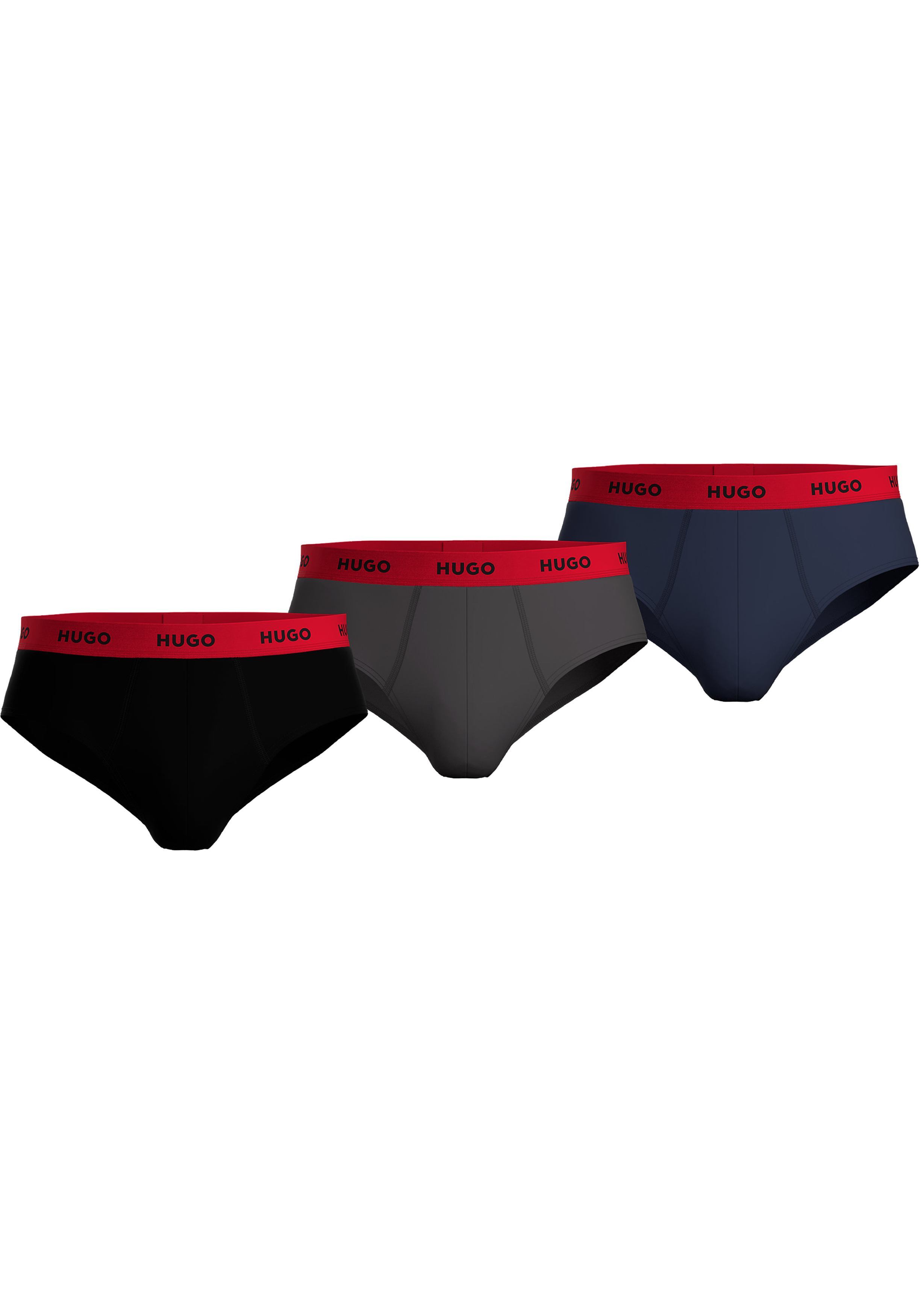 HUGO hipster briefs (3-pack), heren slips, middengrijs
