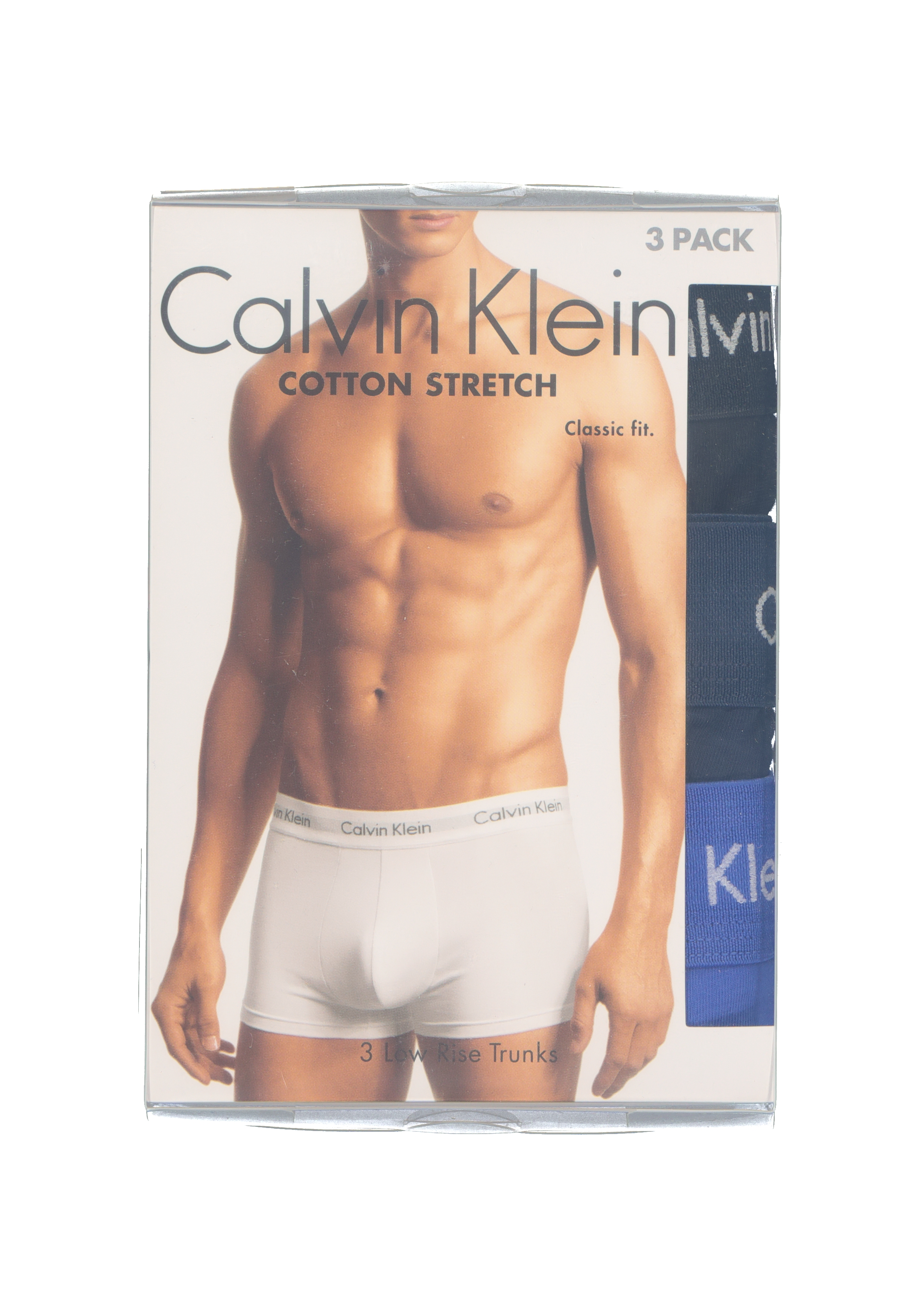 Calvin Klein low rise trunks (3-pack), lage heren boxers kort, kobalt, navy en zwart