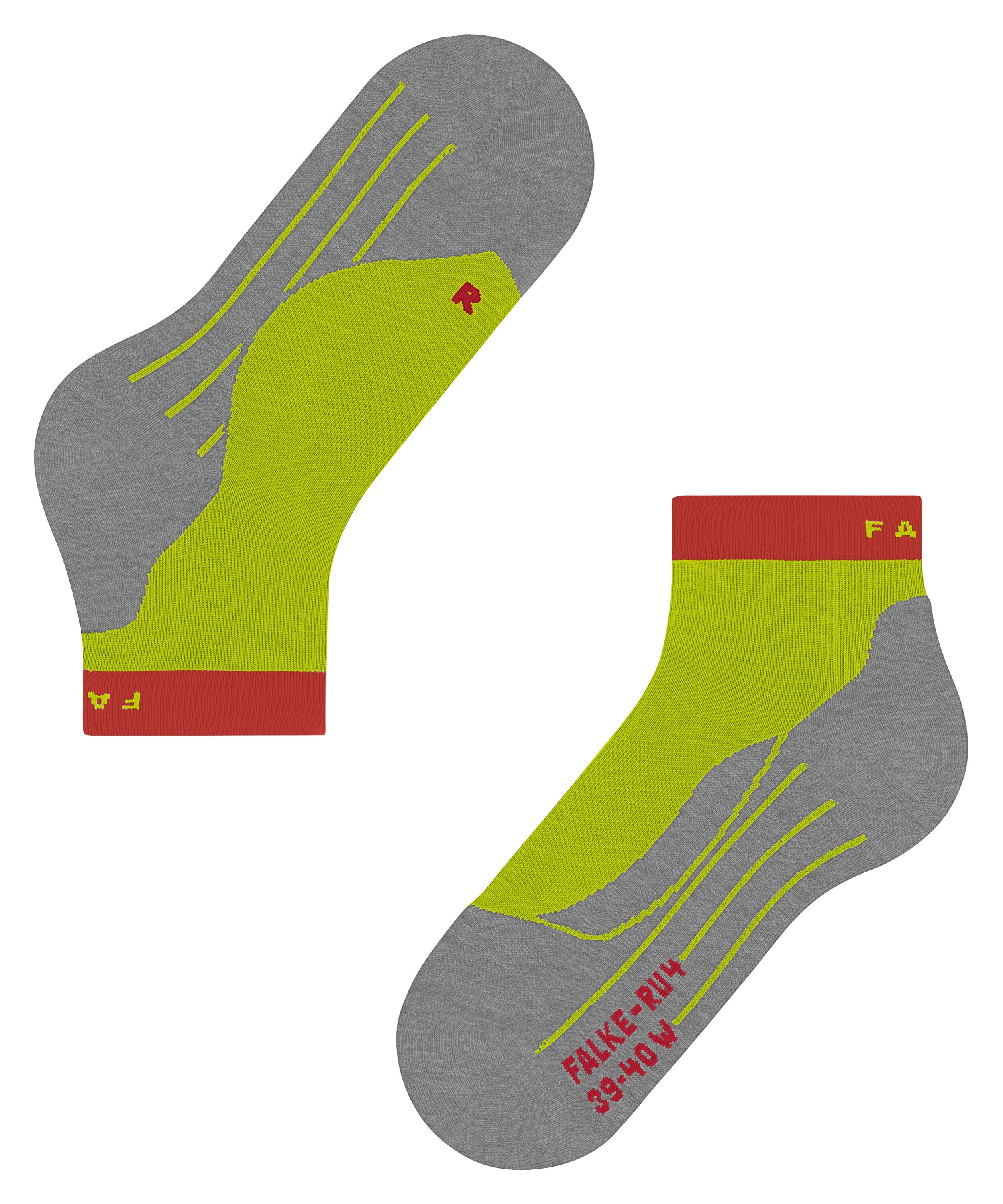 FALKE RU4 Endurance Short heren running sokken kort, limegroen (lime)