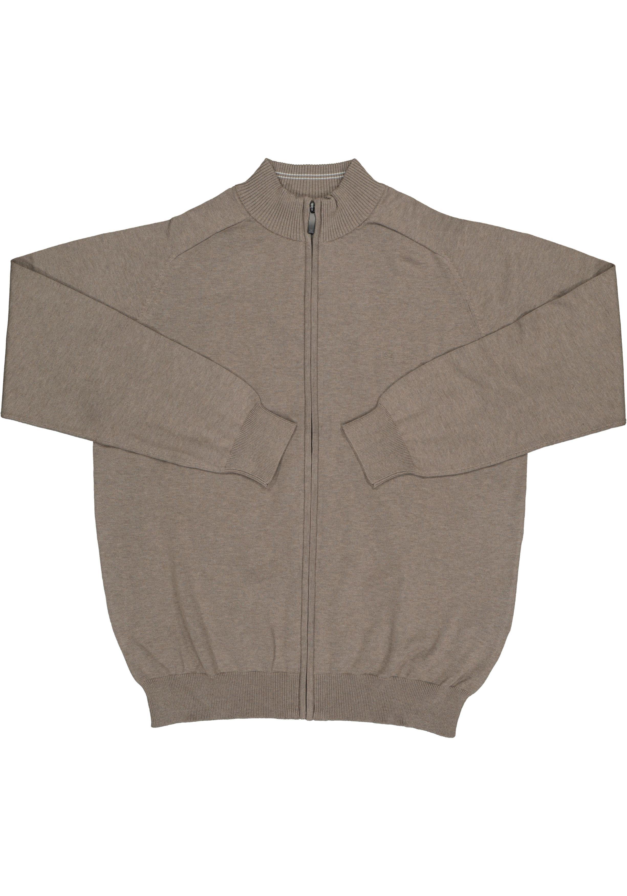 CASA MODA heren vest katoen, met rits, kaki