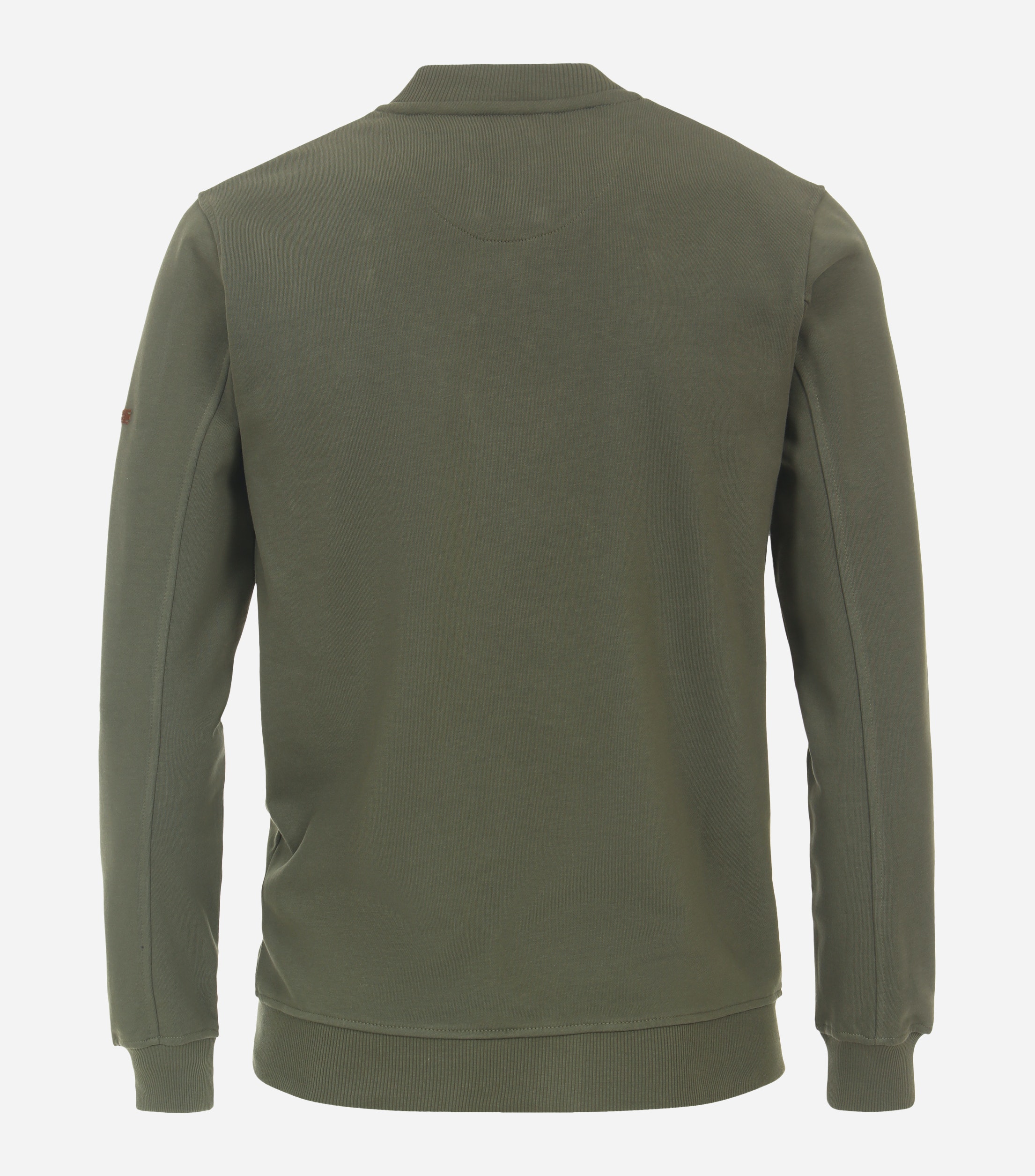 Redmond heren sweatvest katoenmengsel, opstaande kraag, groen (middeldik)