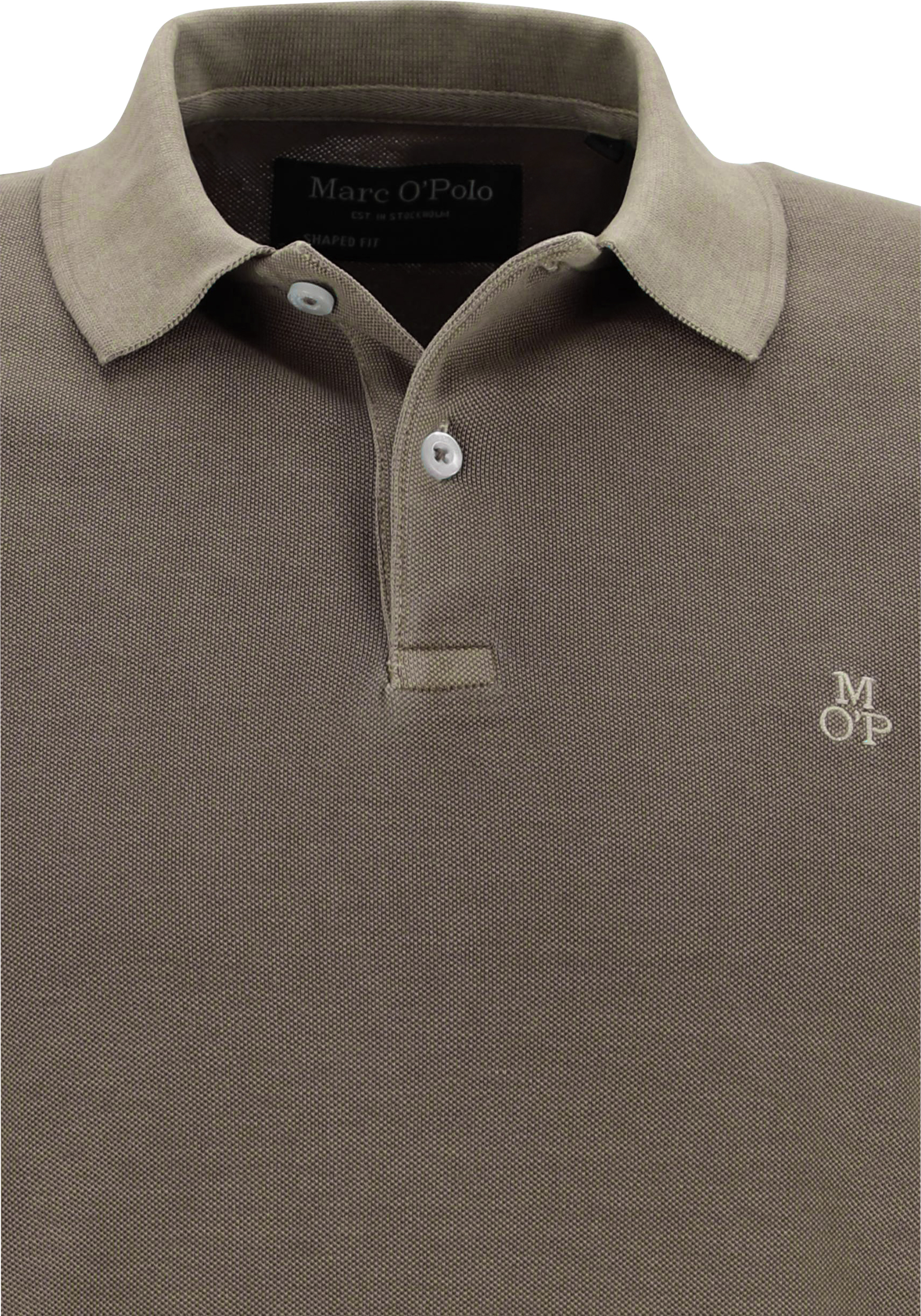 Marc O'Polo shaped fit polo, heren poloshirt korte mouw, bruin