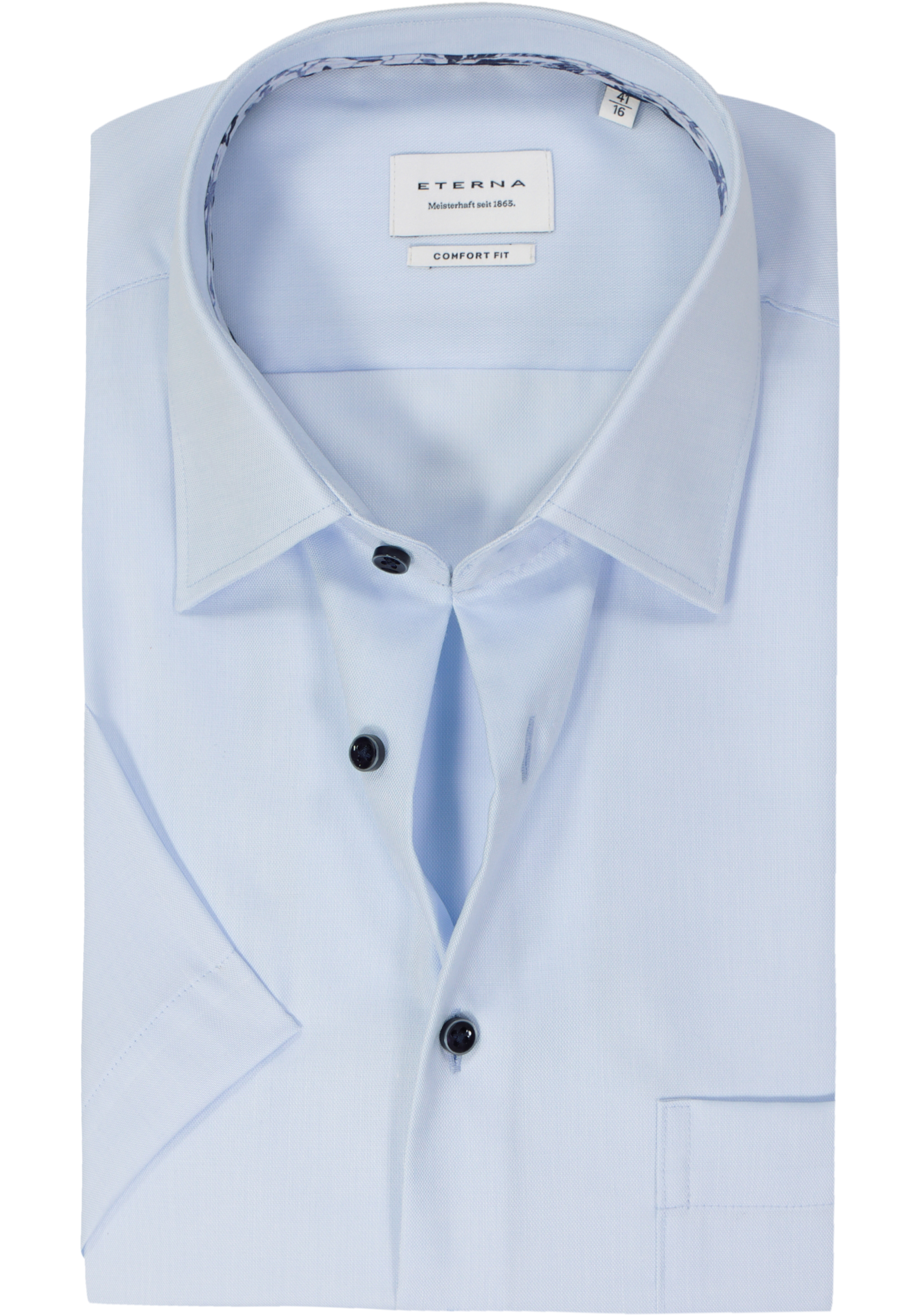 ETERNA comfort fit overhemd korte mouw, Oxford, lichtblauw