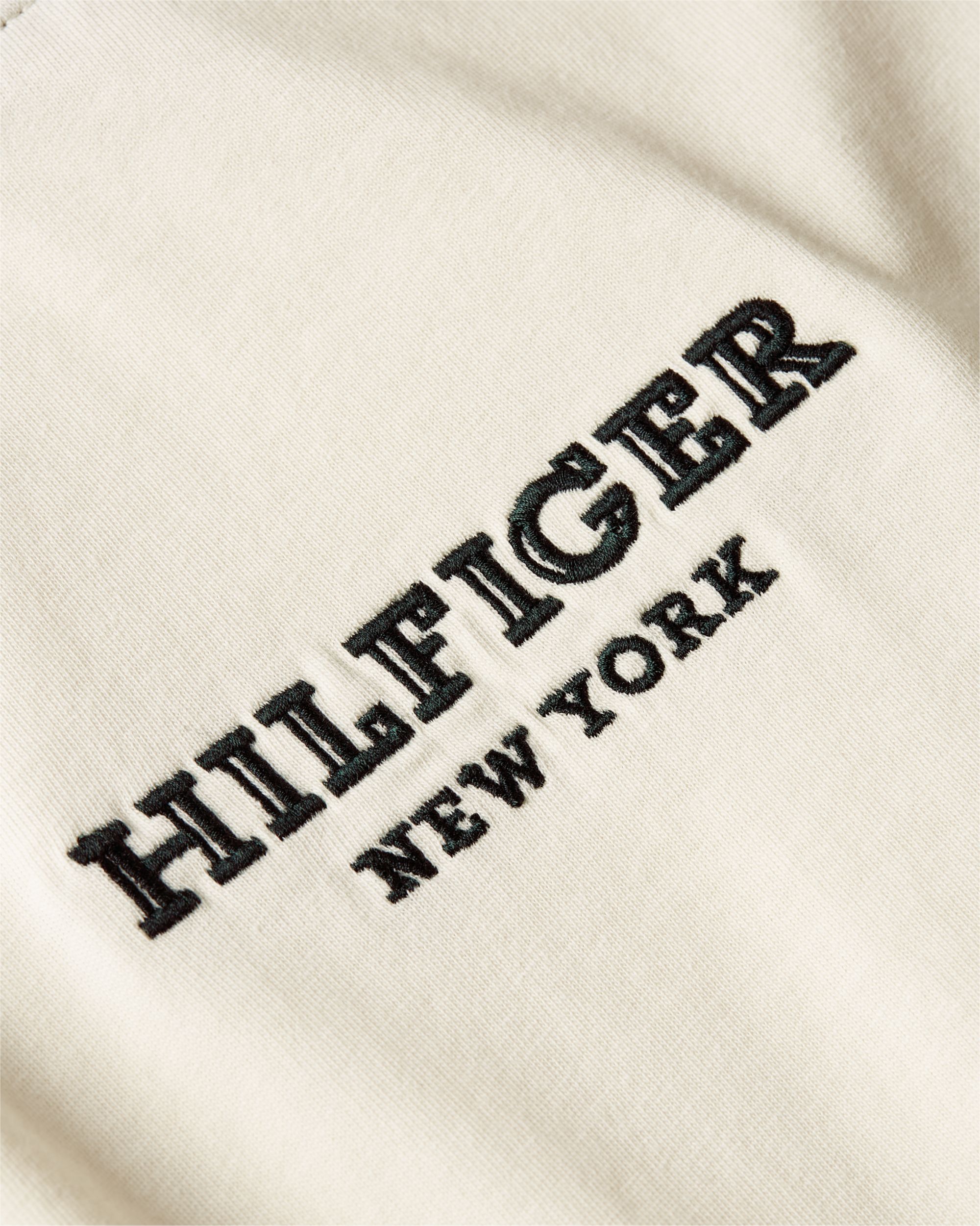 Tommy Hilfiger Monotype Ringer Tee, heren T-shirt korte mouw O-hals, beige