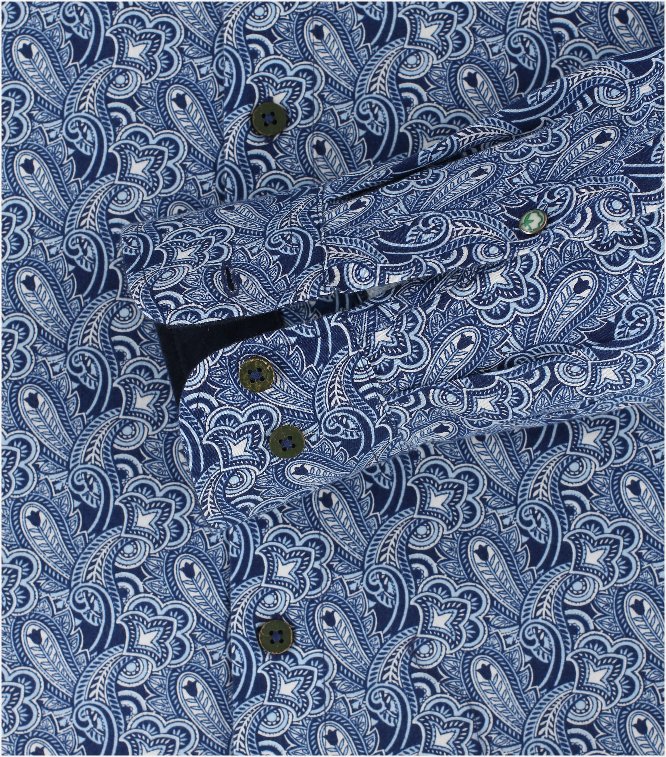 Redmond comfort fit overhemd, popeline, blauw dessin
