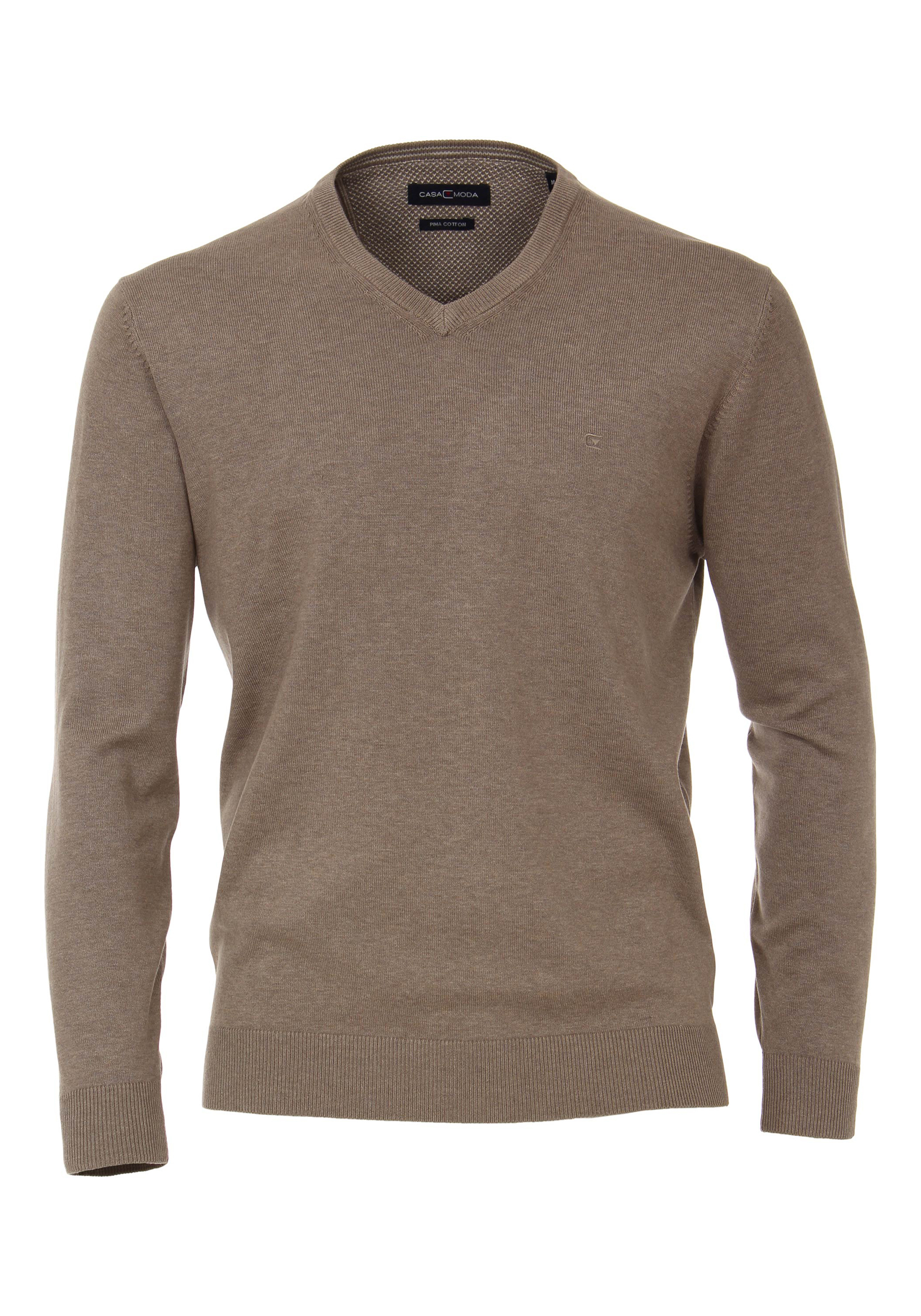 CASA MODA heren trui katoen, V-hals, beige