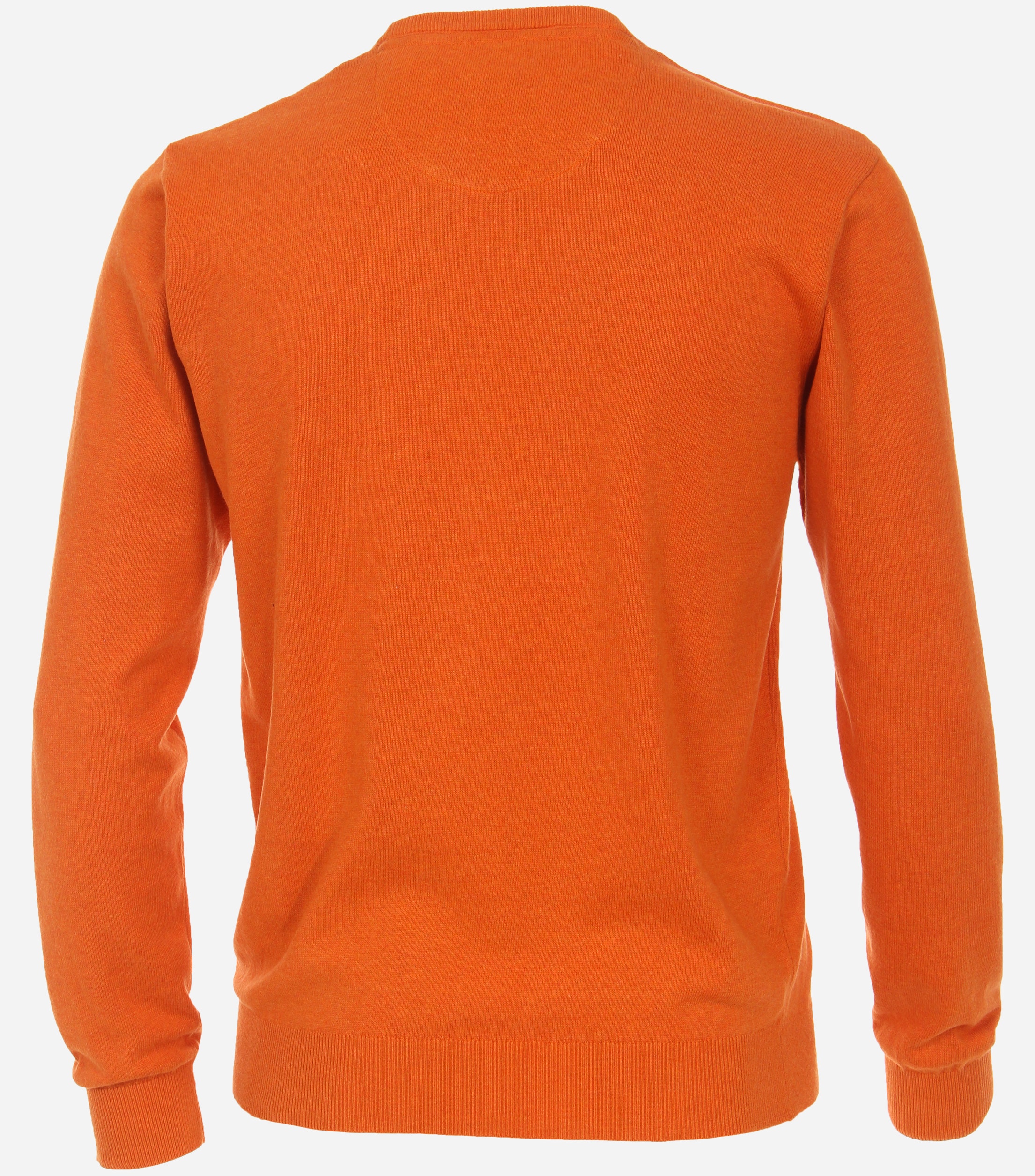 Redmond heren trui katoen, O-hals, oranje (middeldik)