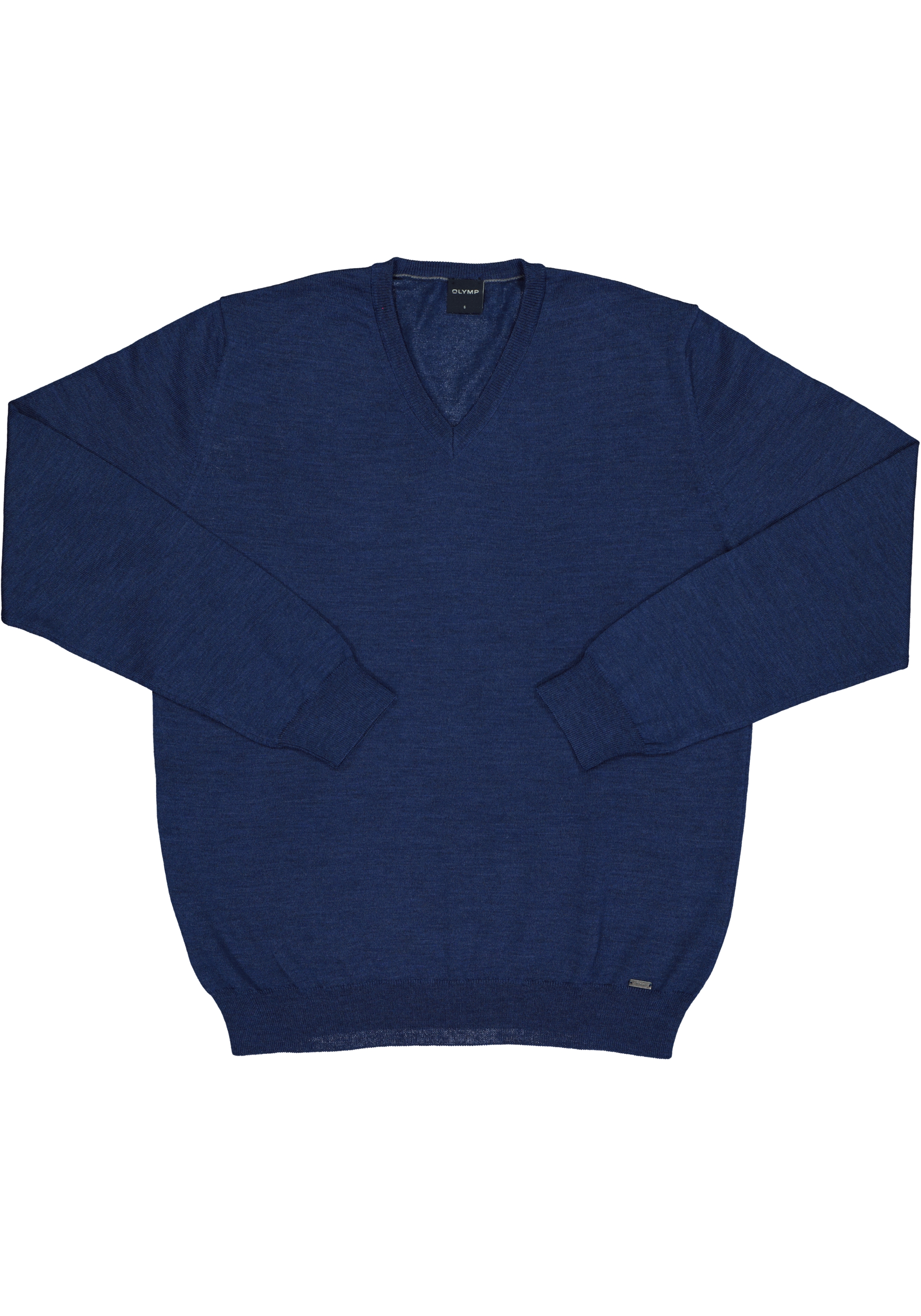 OLYMP modern fit trui wol, V-hals, indigo blauw
