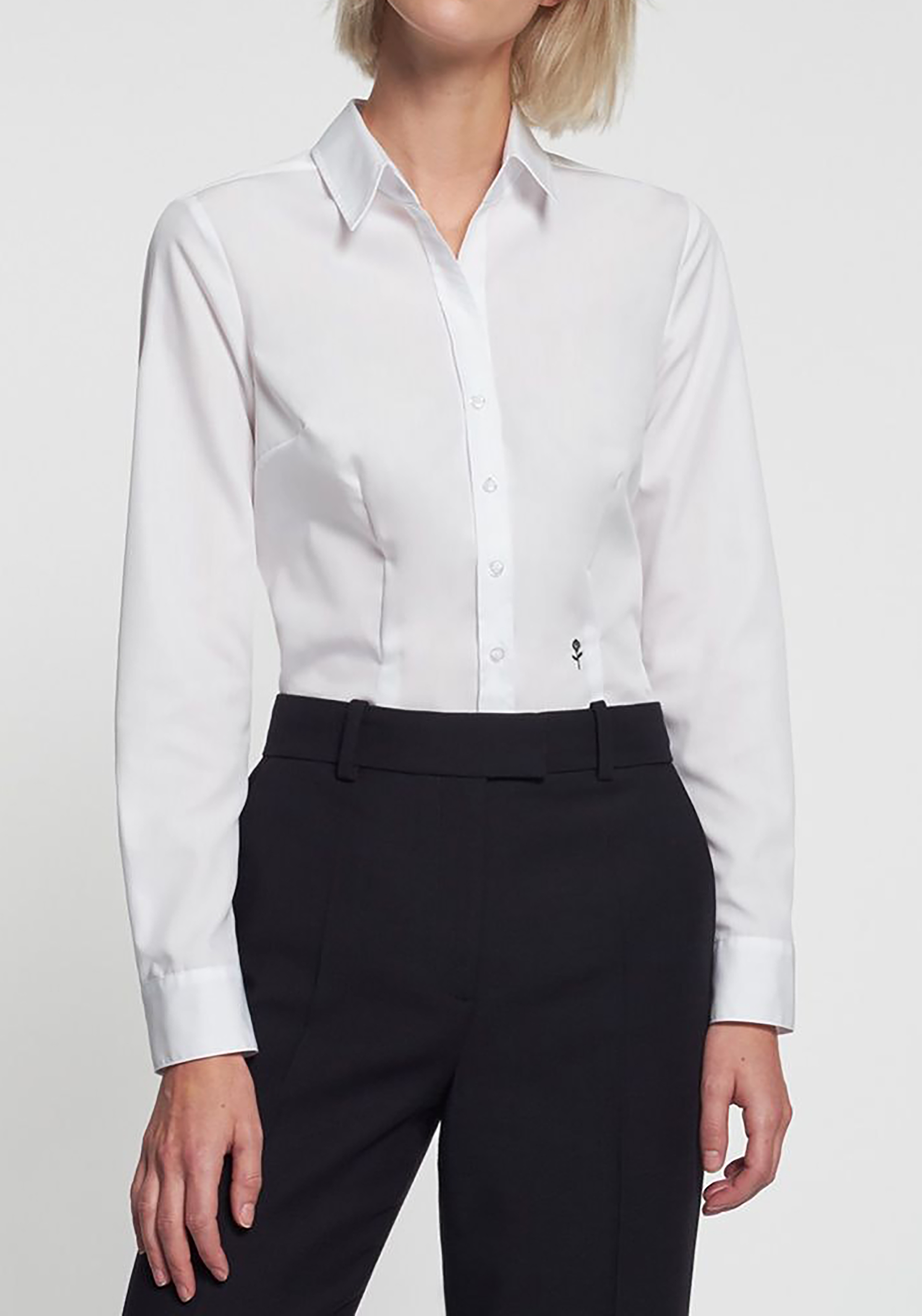 Seidensticker dames blouse slim fit, wit