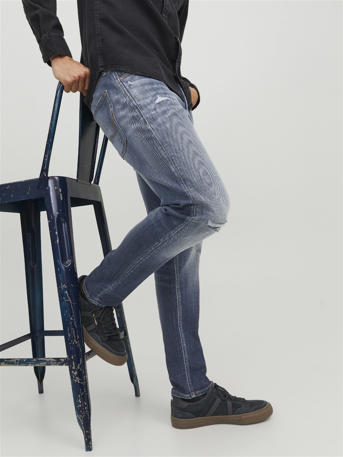 JACK & JONES Erik Original regular fit, heren jeans, denimblauw