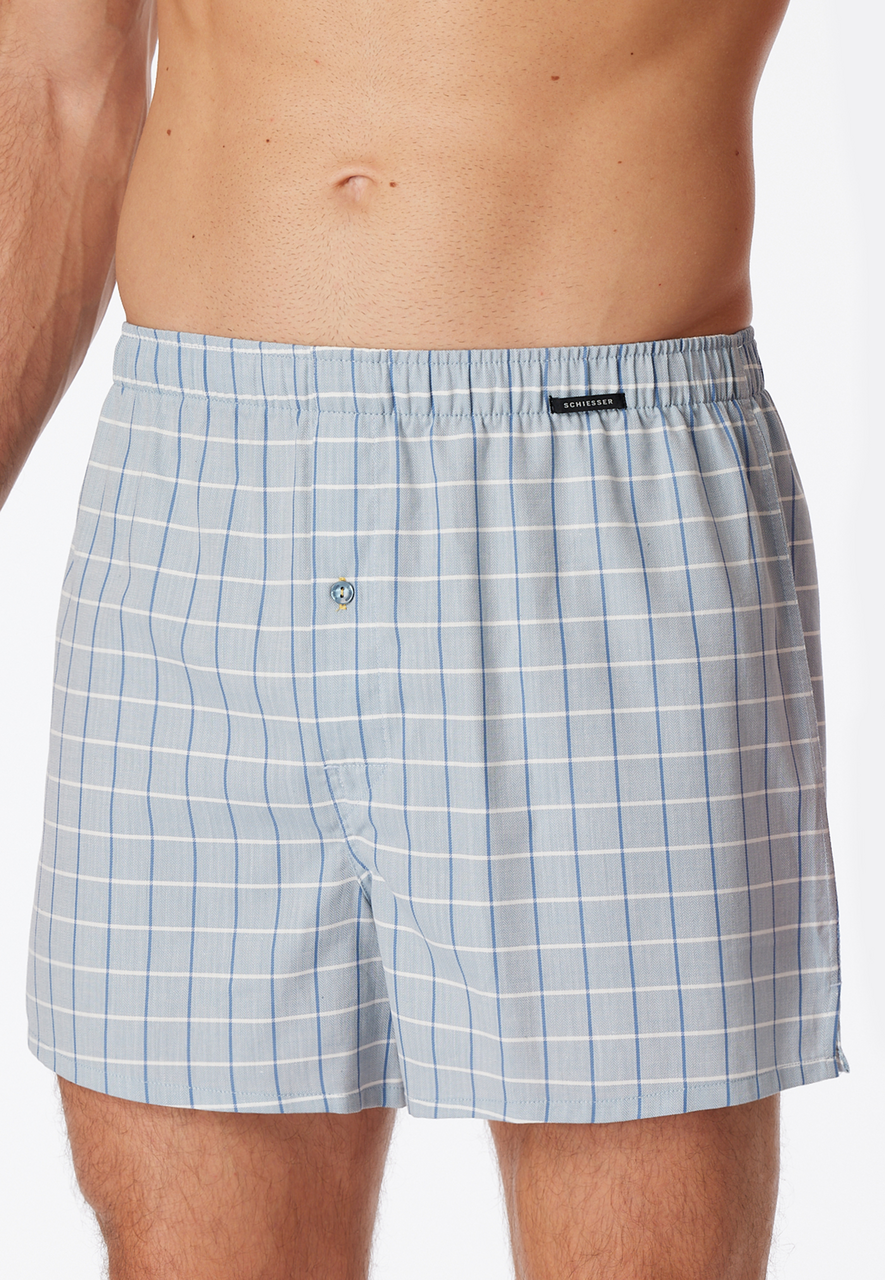 SCHIESSER Boxershorts Multipacks boxer (2-pack), heren boxershorts geweven uni geruit multicolor
